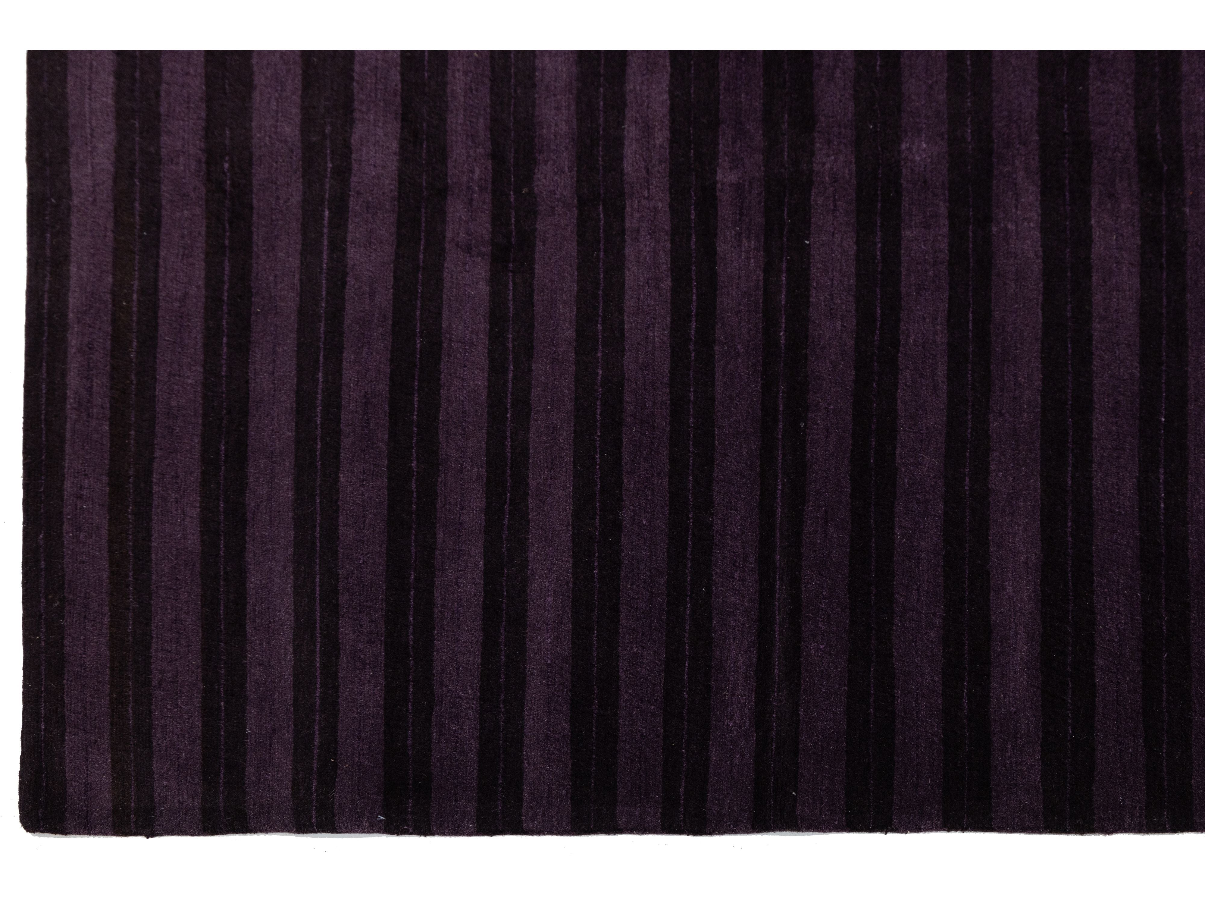 Modern Tibetan Wool and Silk Square Rug 8 X 8