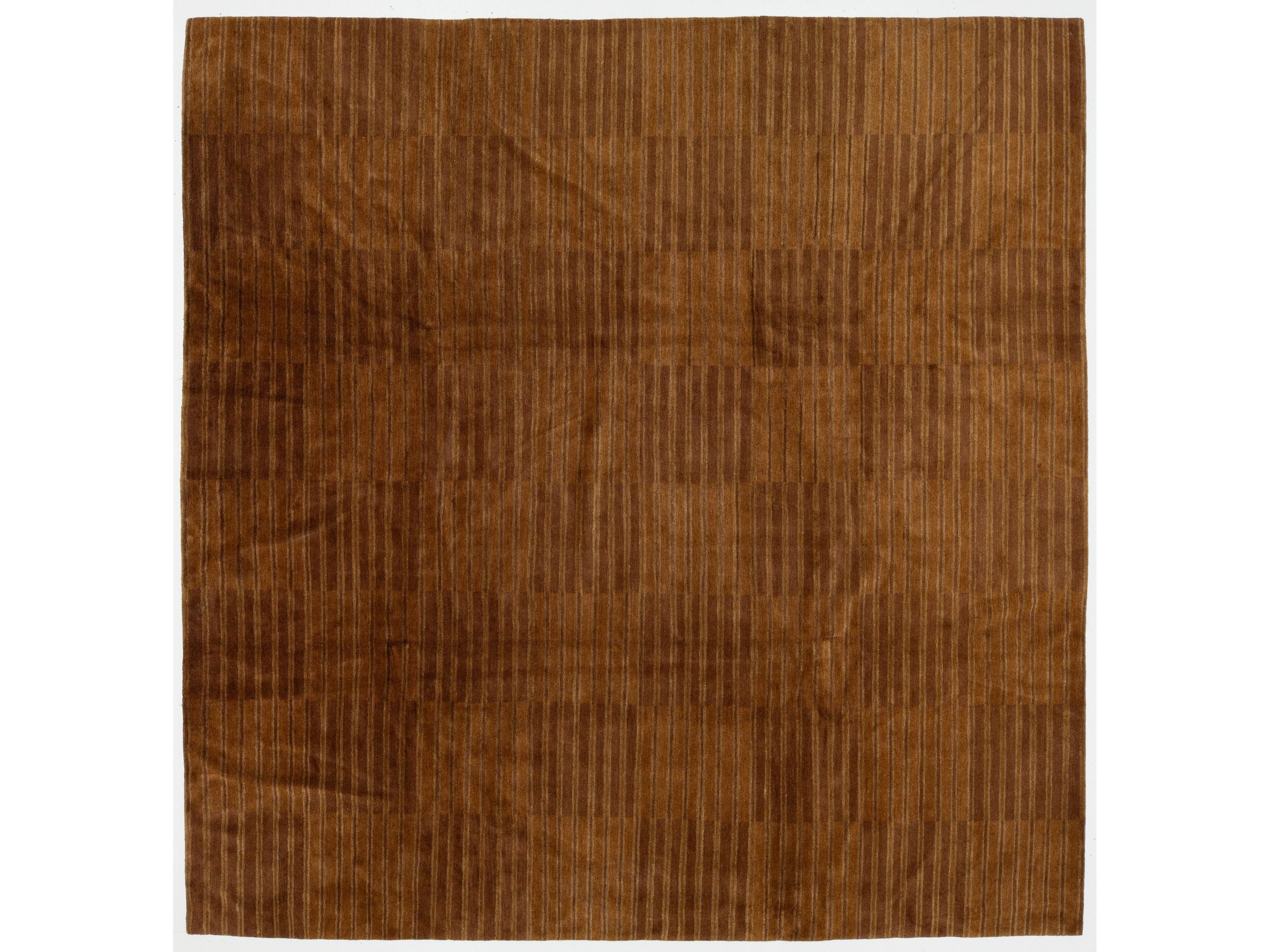 Modern Tibetan Wool and Silk Square Rug 10 X 10