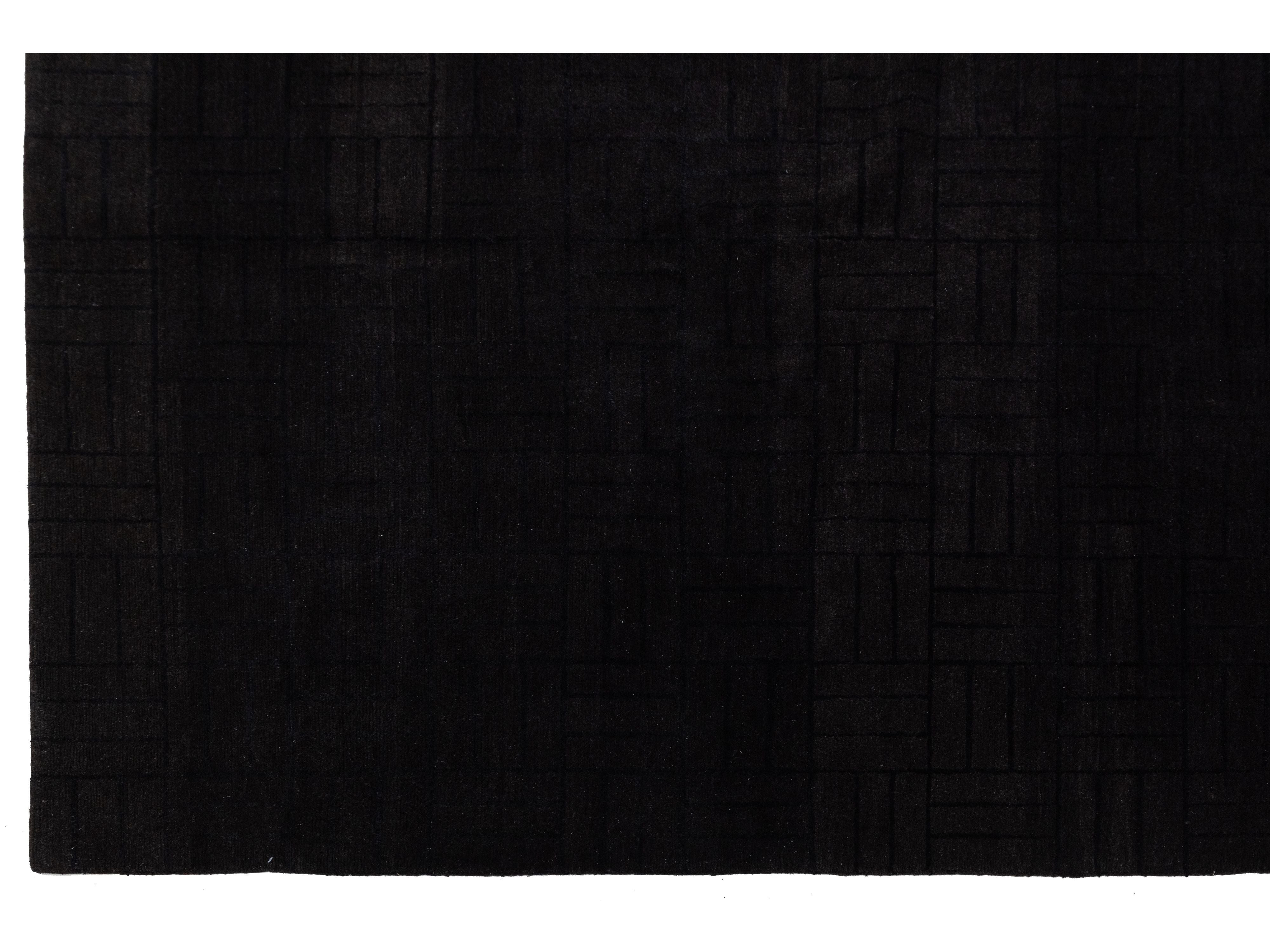 Modern Tibetan Wool and Silk Square Rug 10 X 10
