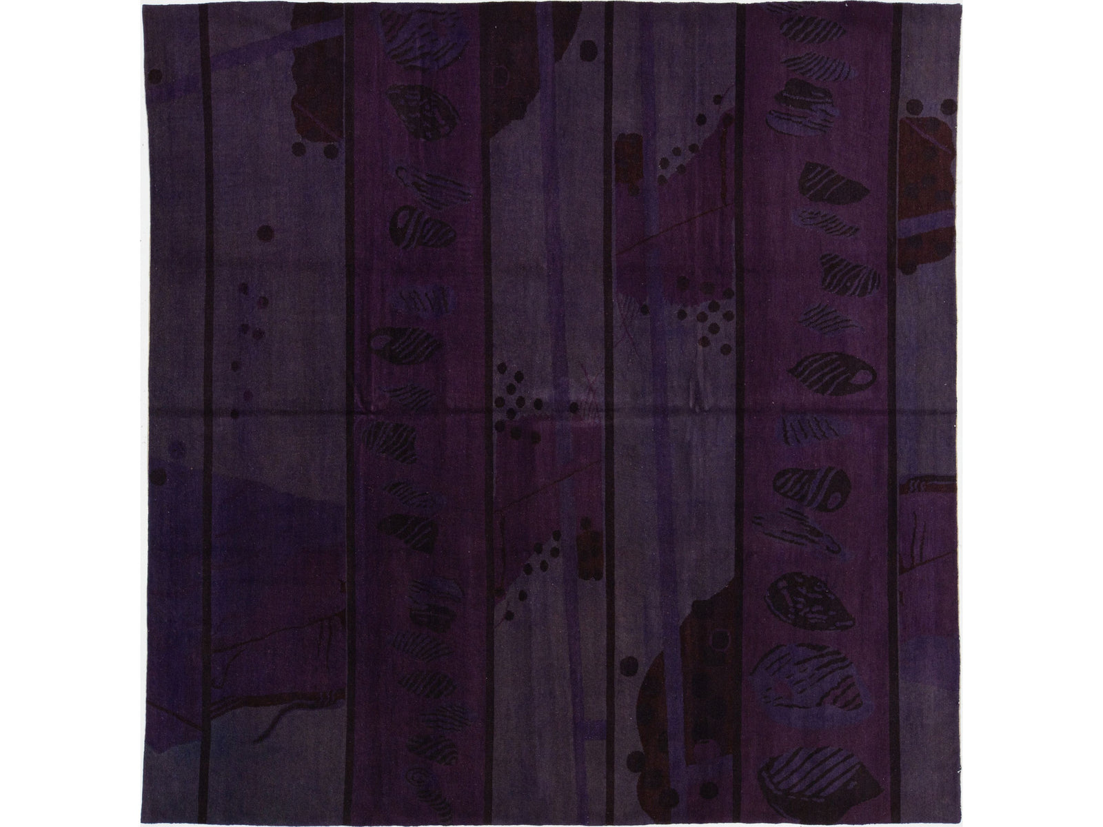 Modern Tibetan Wool and Silk Square Rug 9 X 9