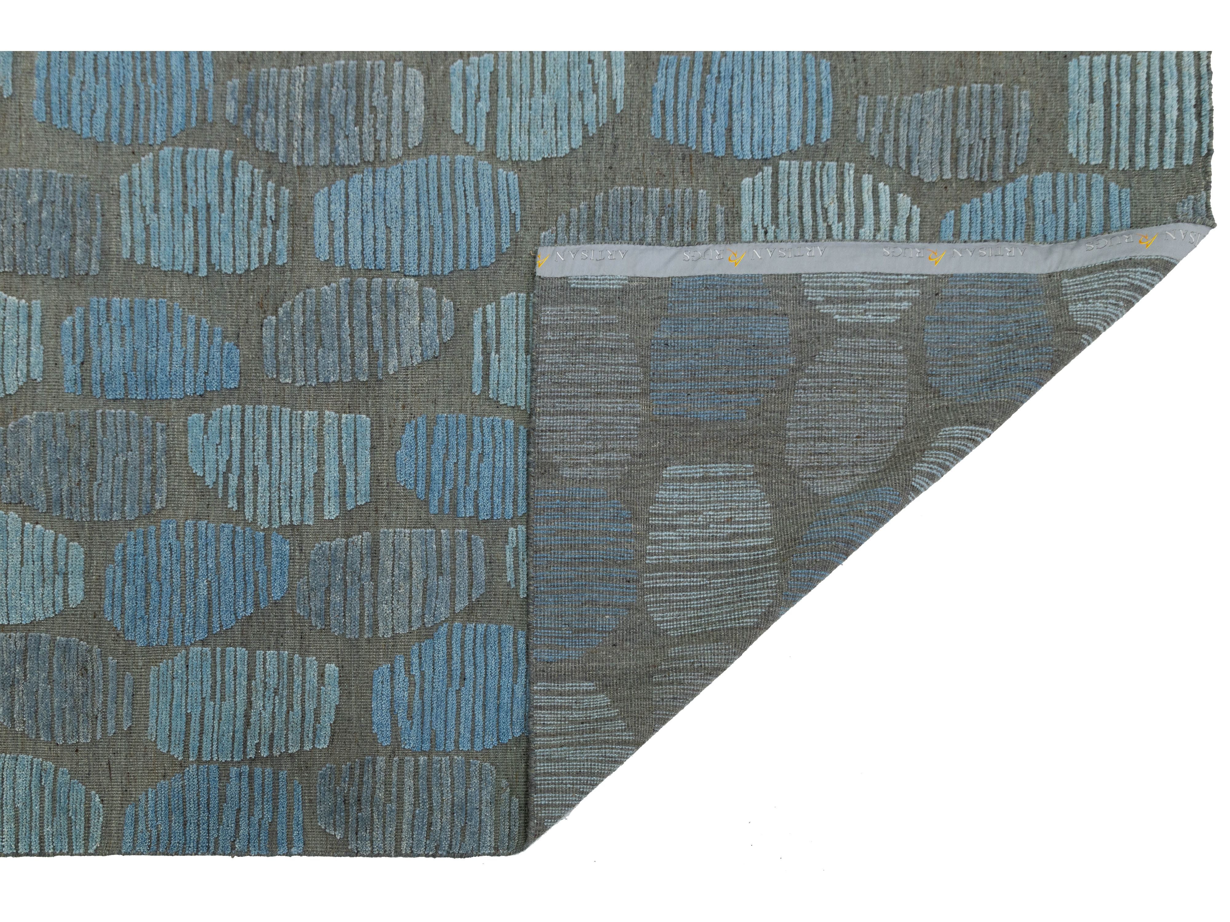 Modern Moroccan Wool Rug 12 X 15