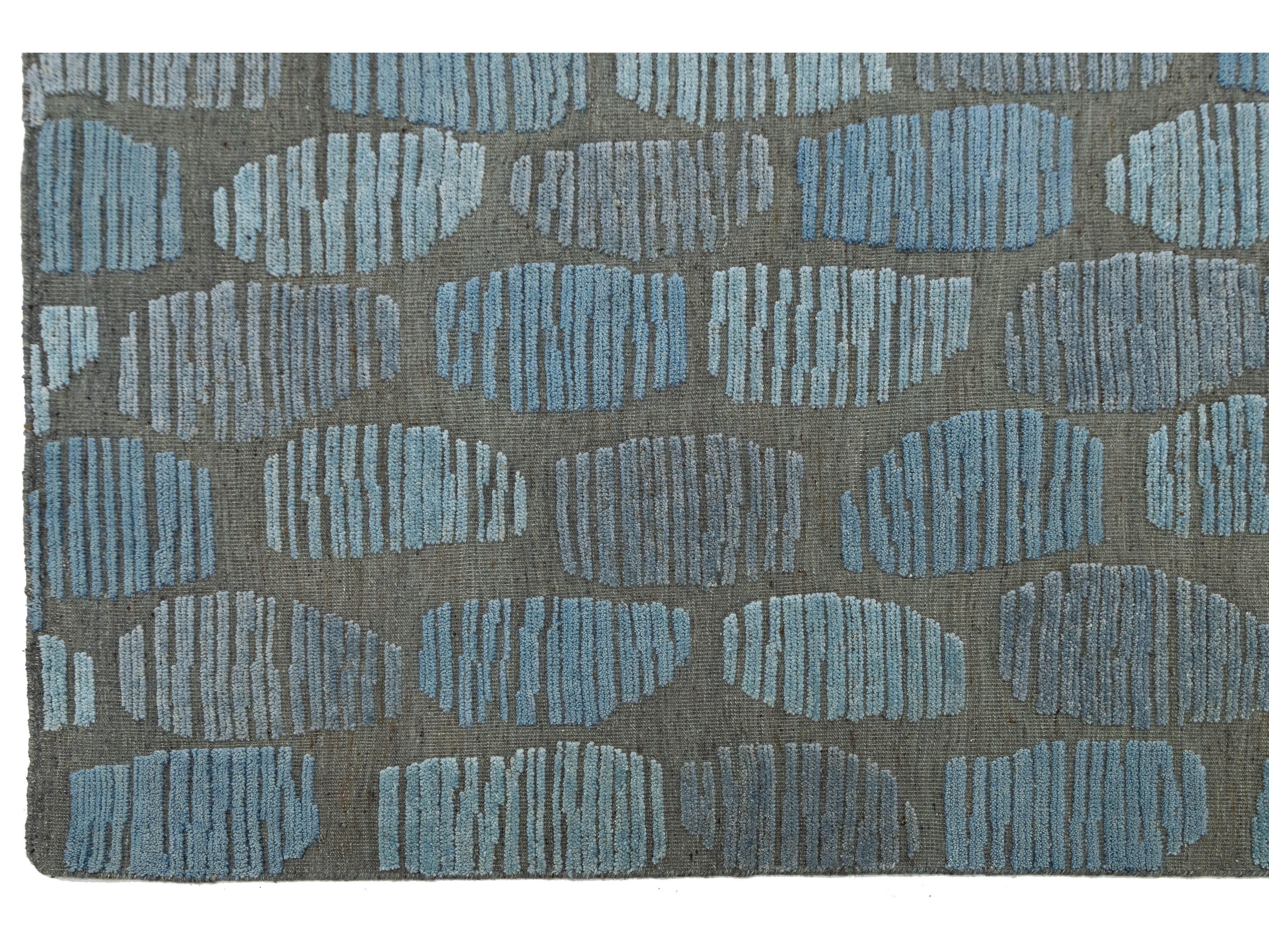 Modern Moroccan Wool Rug 12 X 15