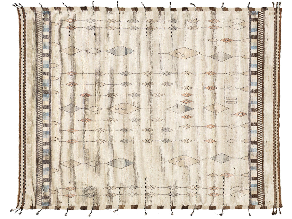Modern Moroccan Wool Rug 9 X 12