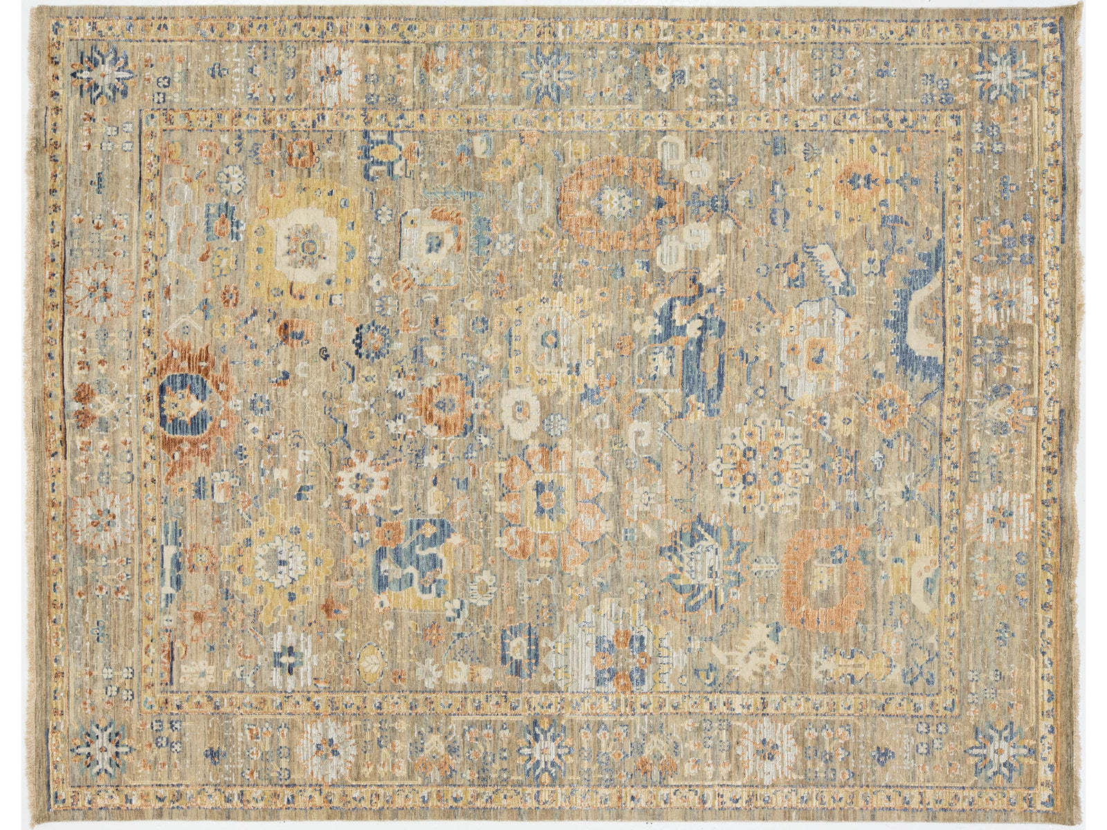 Modern Indian Wool and Silk Rug 8 X 10