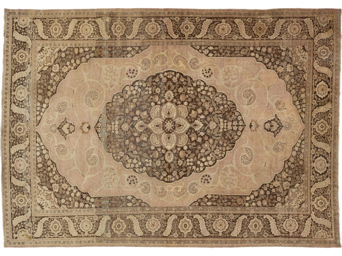 Antique Tabriz Wool Rug 10 X 13