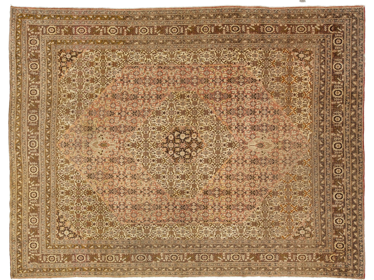 Antique Tabriz Wool Rug 10 X 12