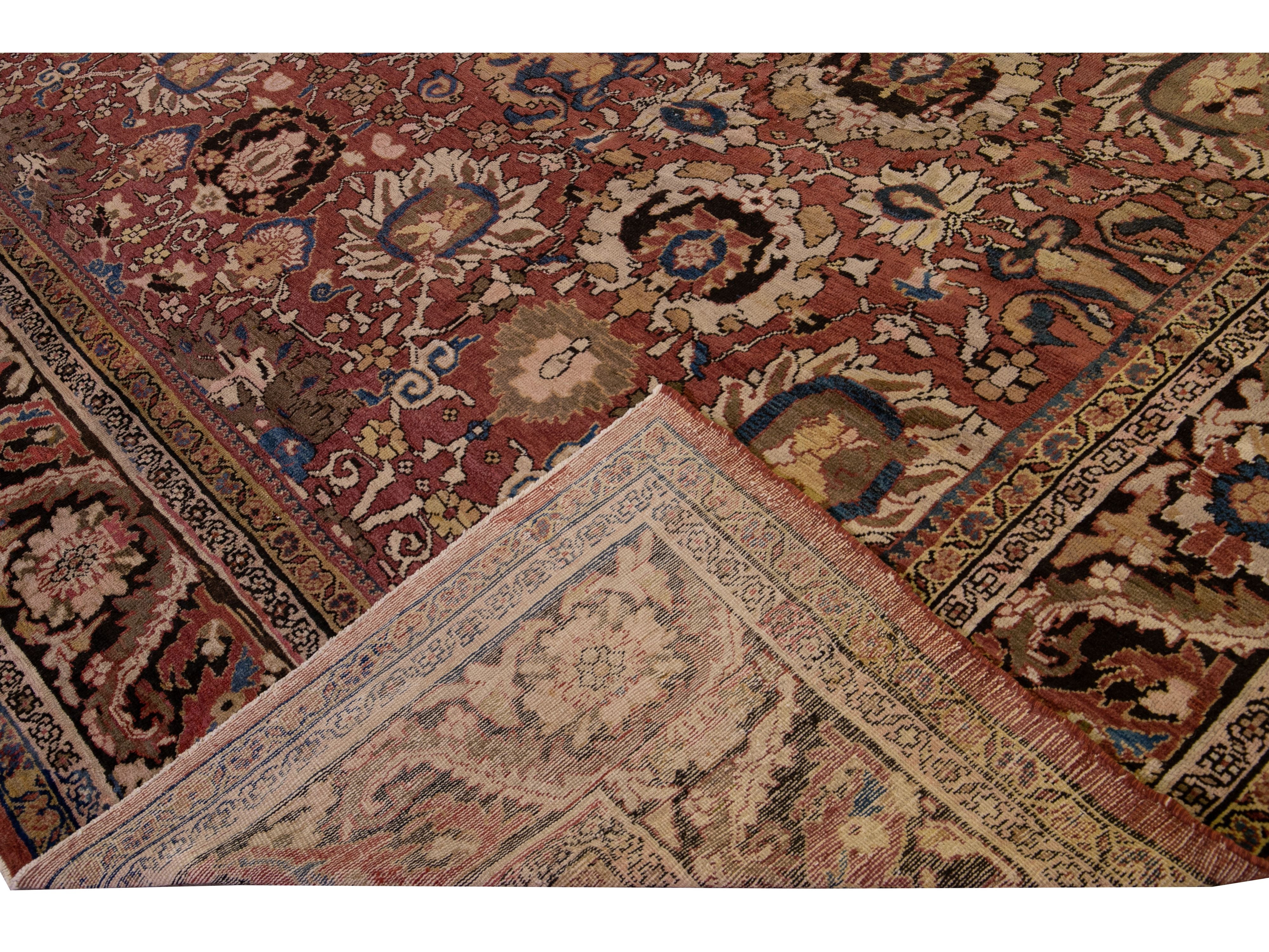 Antique Sultanabad Wool Rug 14 X 17