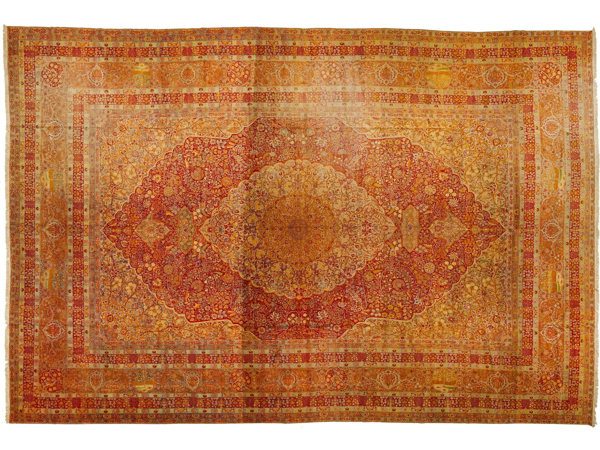 Antique Tabriz Persian Wool Rug  25 X 33