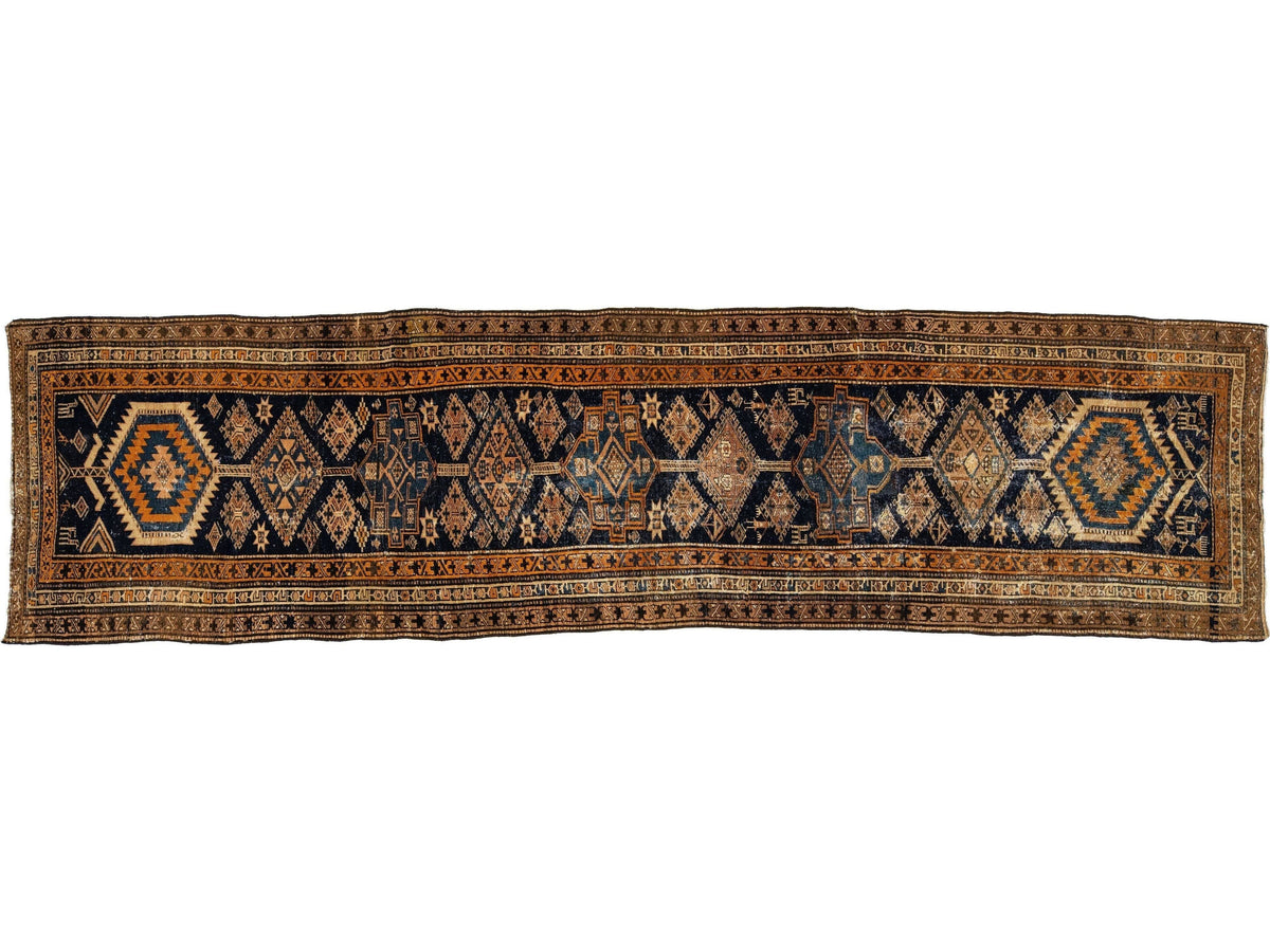 Antique Heriz Wool Runner 3 X 13