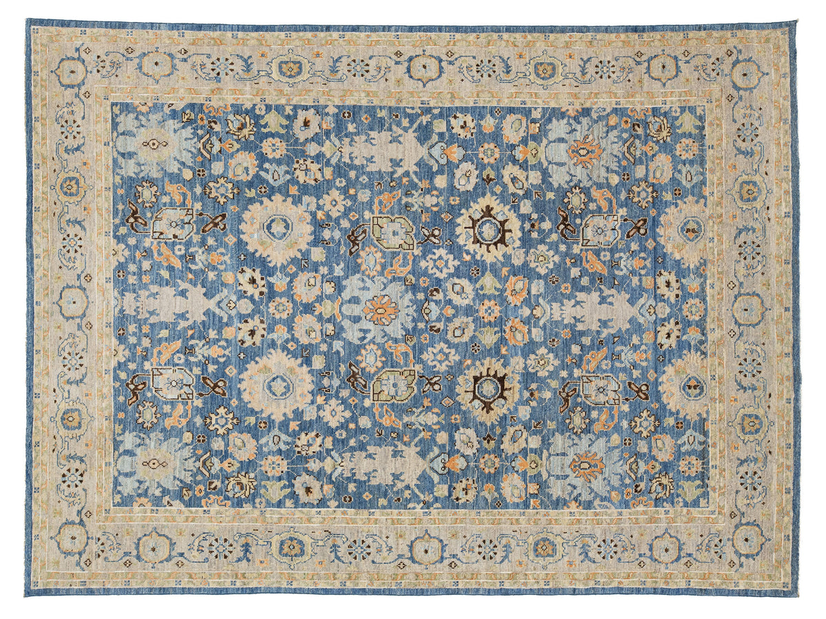 Modern Oushak Wool Rug 9 X 12