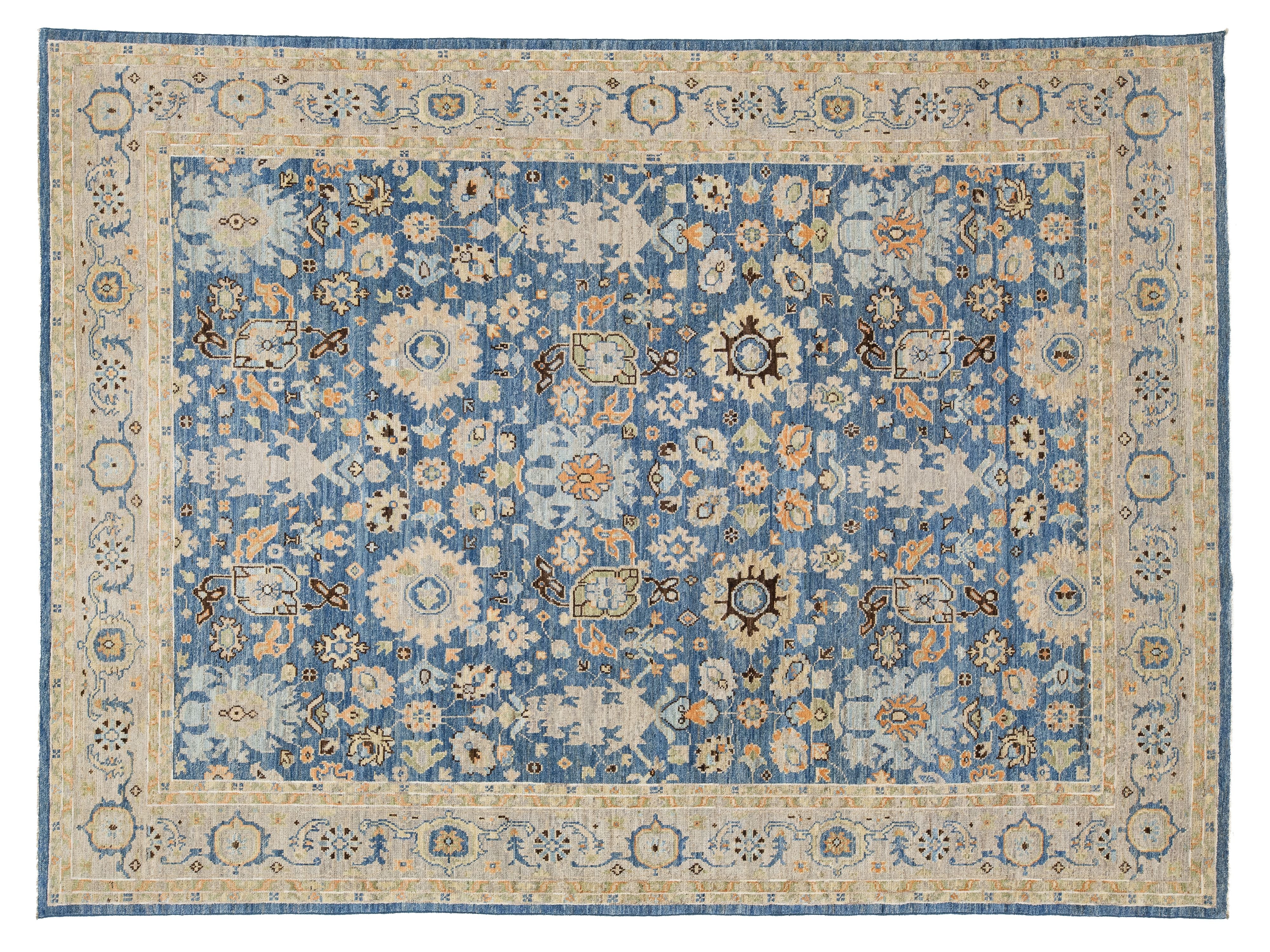Modern Oushak Wool Rug 9 X 12