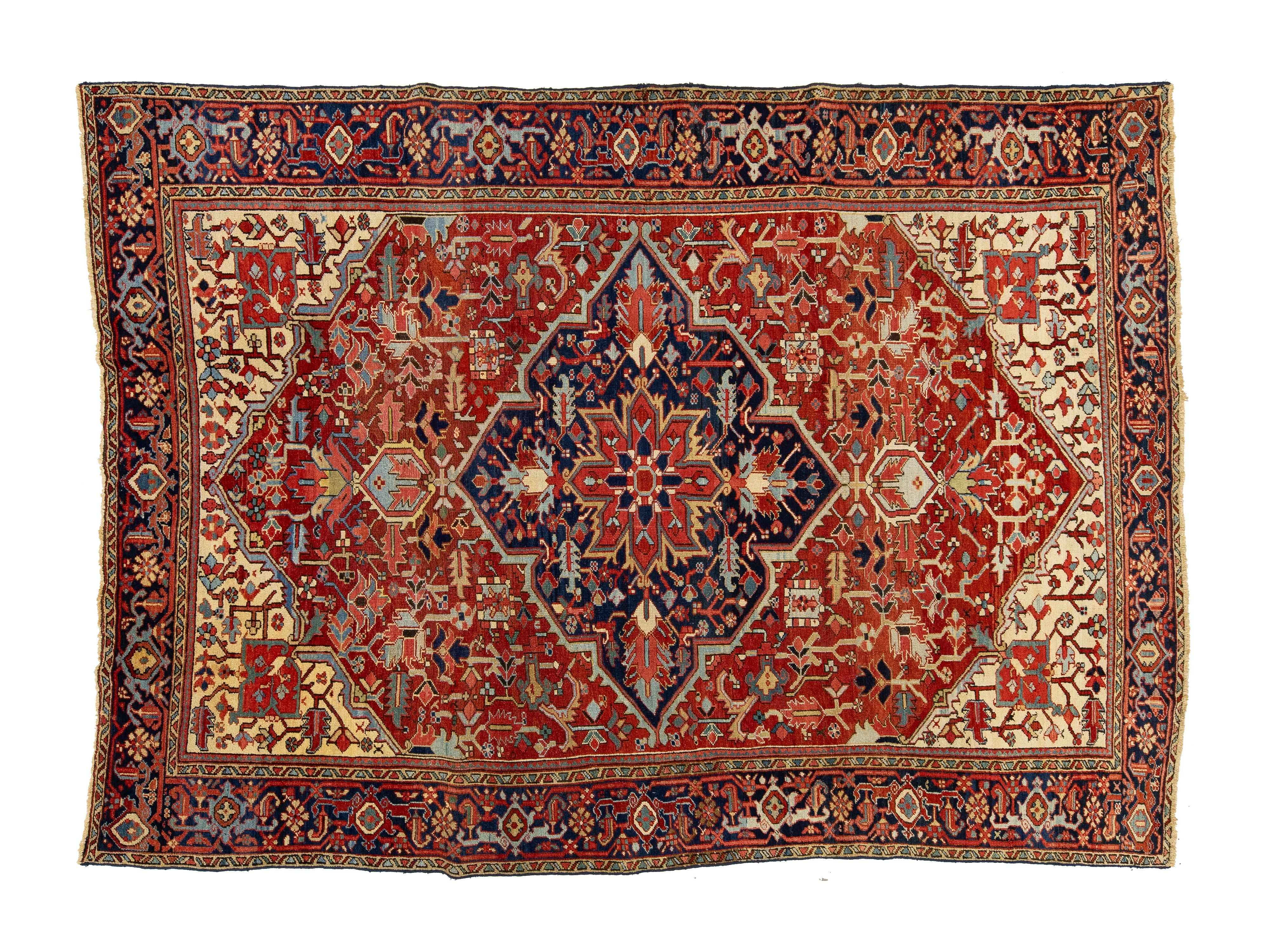 Antique Serapi Wool Rug 8 X 11