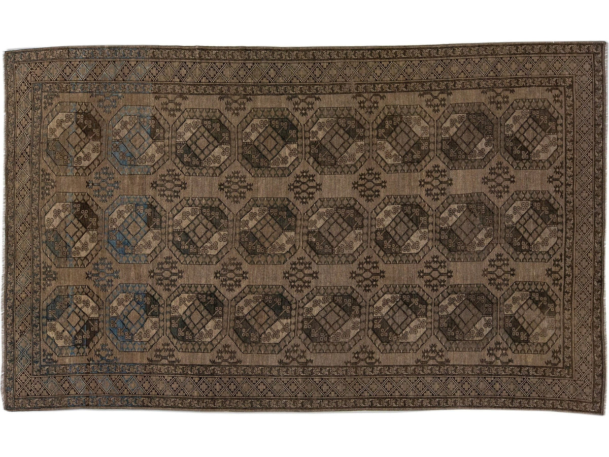 Antique Turkmen Wool Rug 7 X 12