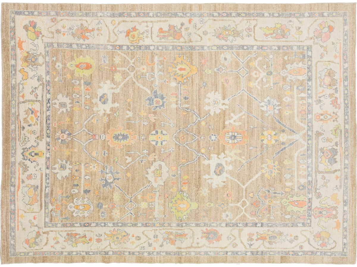 Modern Oushak Wool Rug 9 X 12