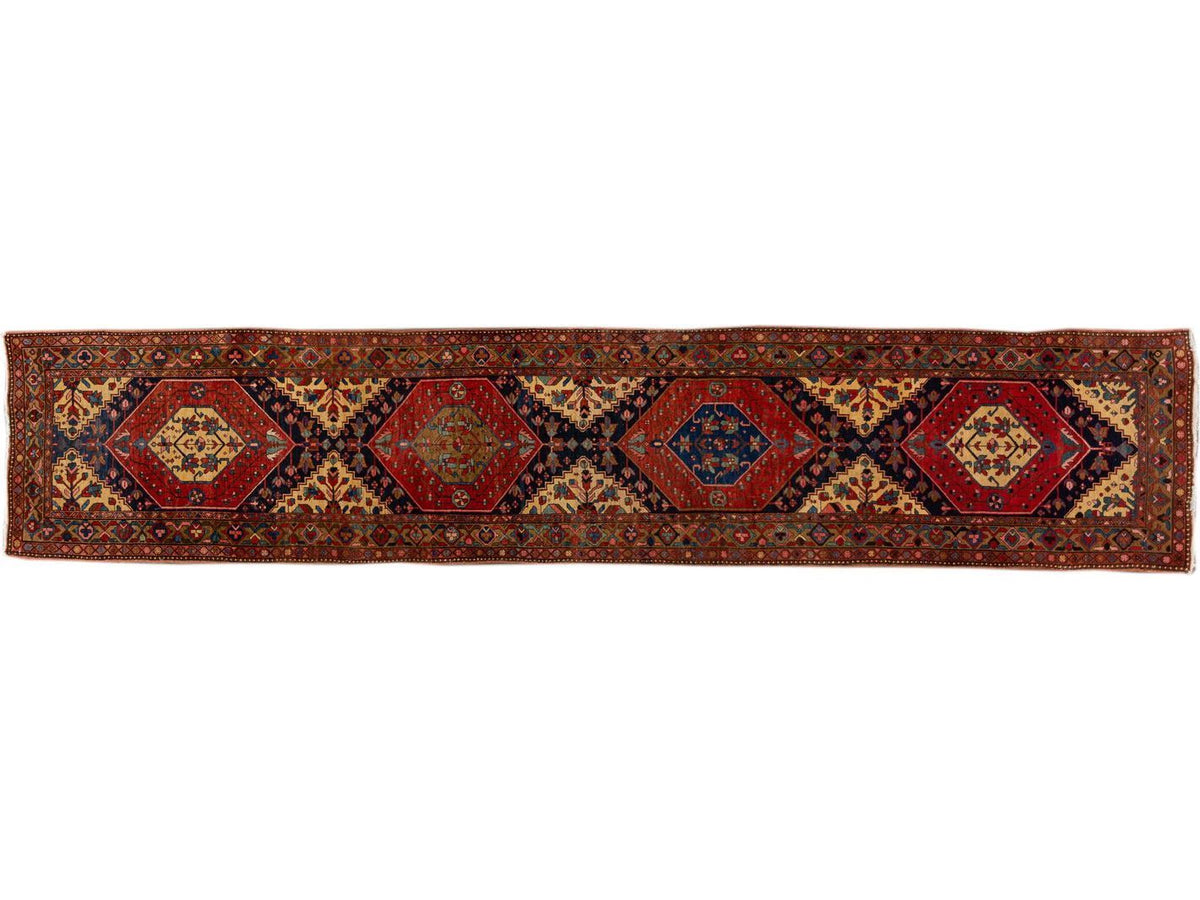 Antique Heriz Wool Runner 3 X 15