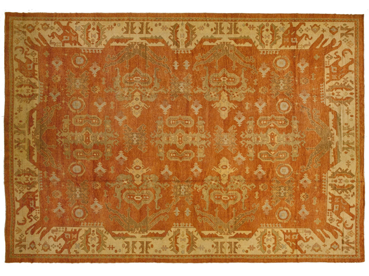 Modern Turkish Oushak Wool Rug 14 X 20
