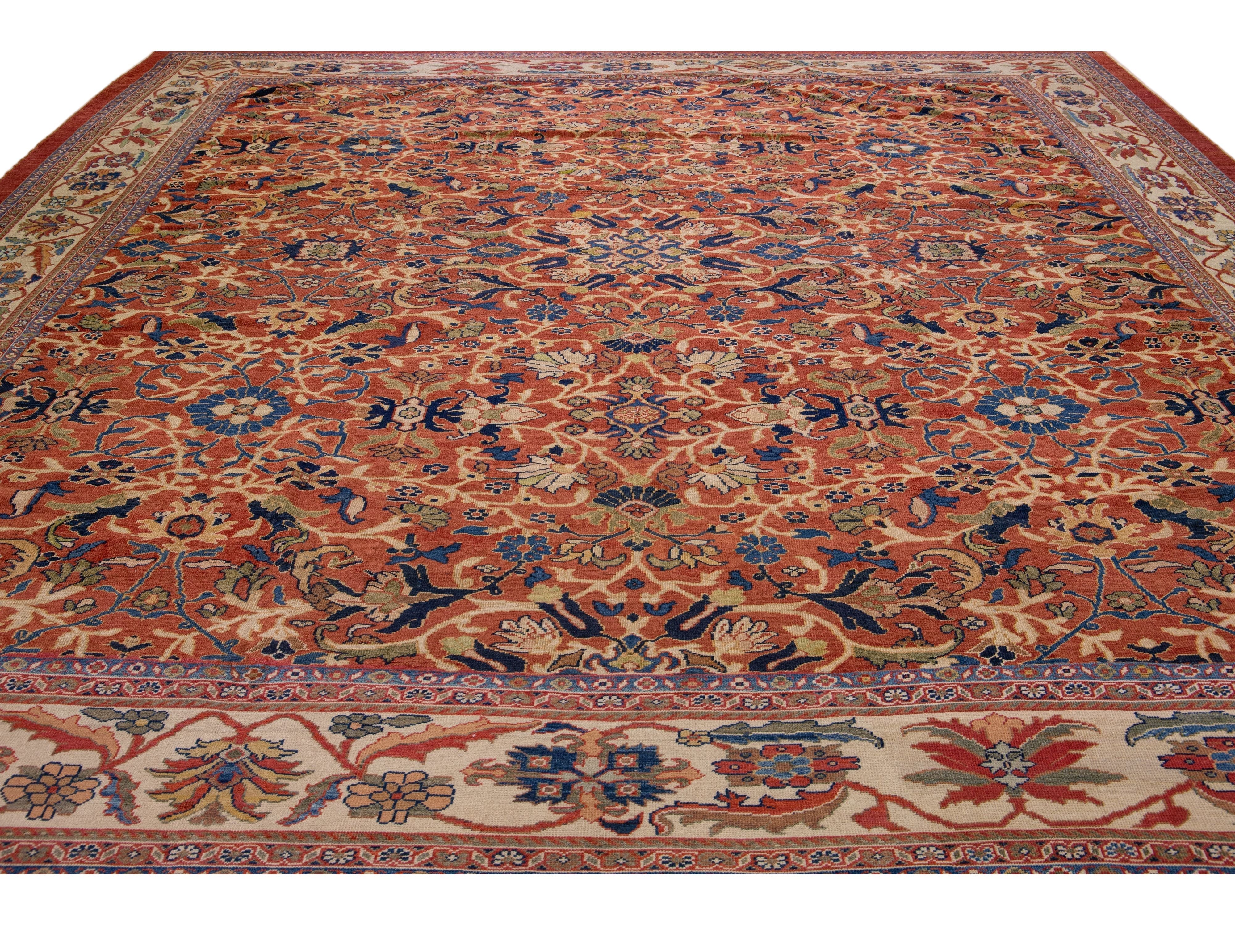 Antique Sultanabad Wool Rug 15 X 15