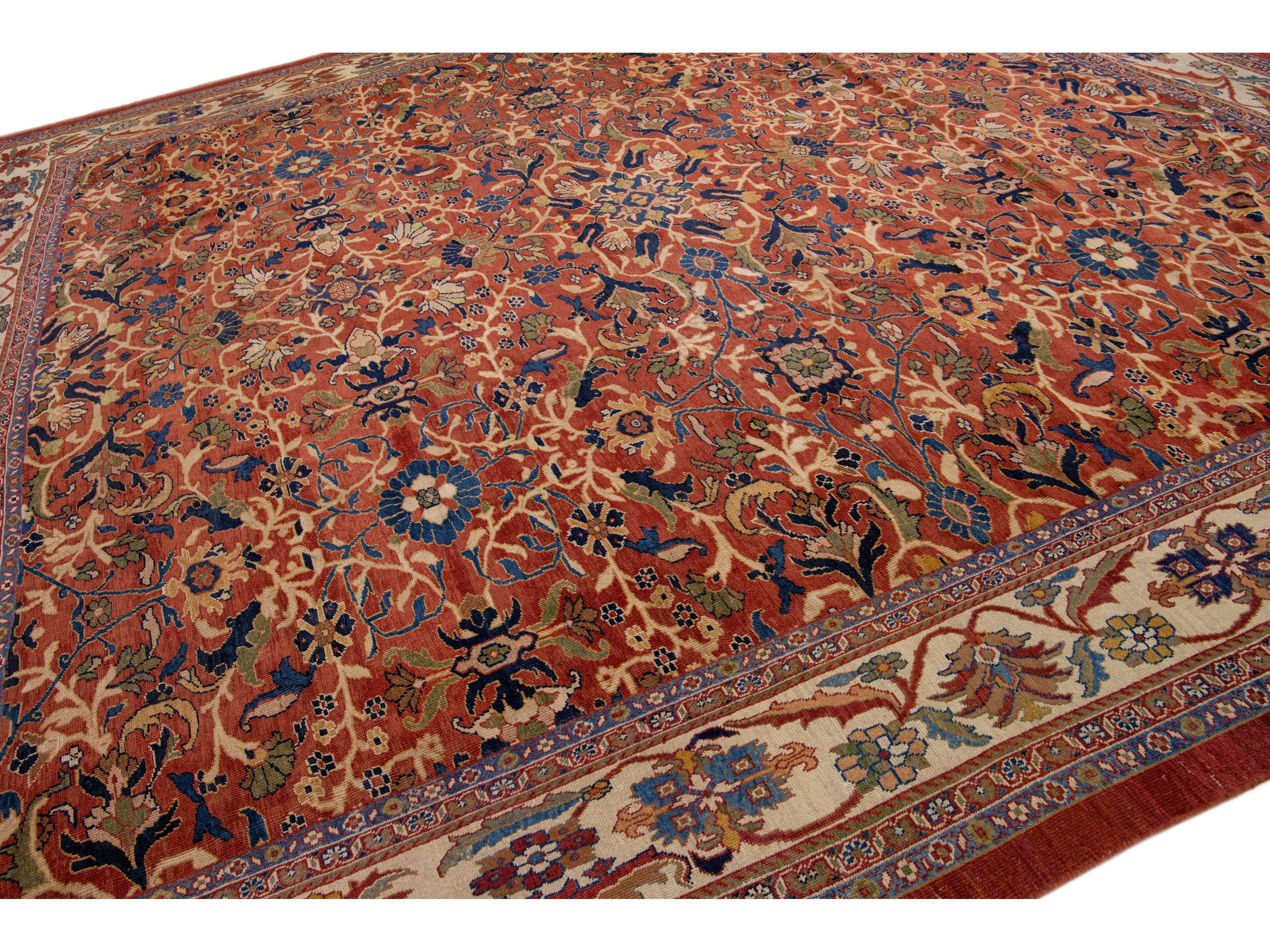 Antique Sultanabad Wool Rug 15 X 15