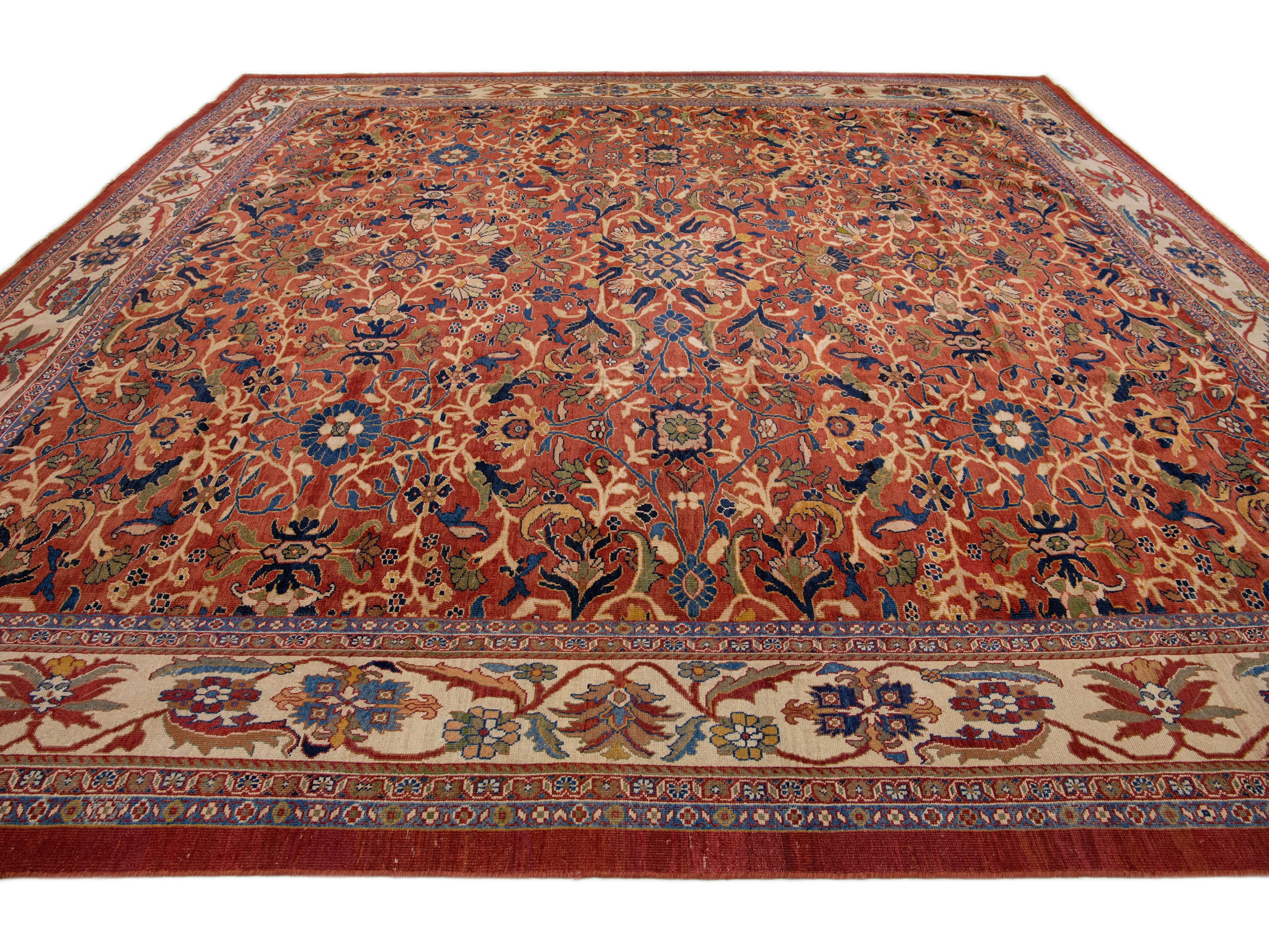 Antique Sultanabad Wool Rug 15 X 15