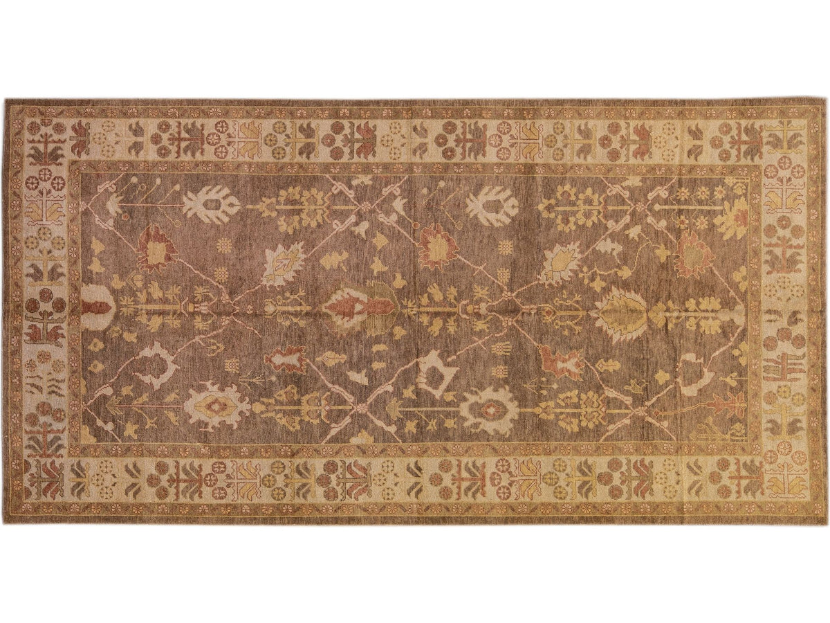 Modern Oushak Wool Rug 8 X 16