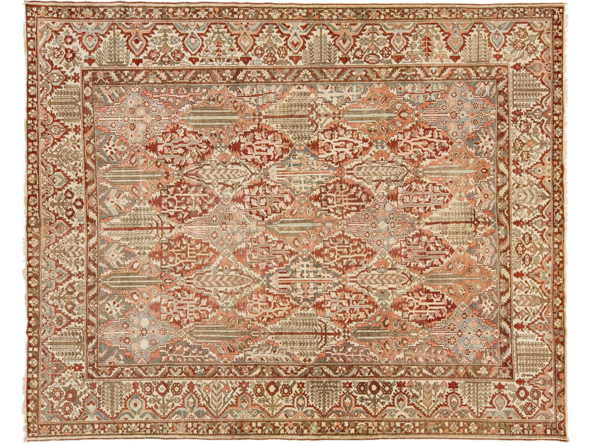 Antique Bakhtiari Wool Rug 11 X 13