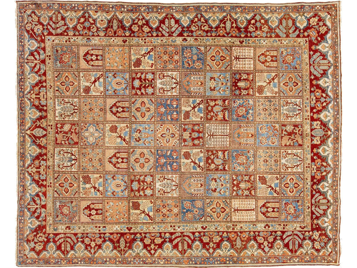 Antique Bakhtiari Wool Rug 11 X 13