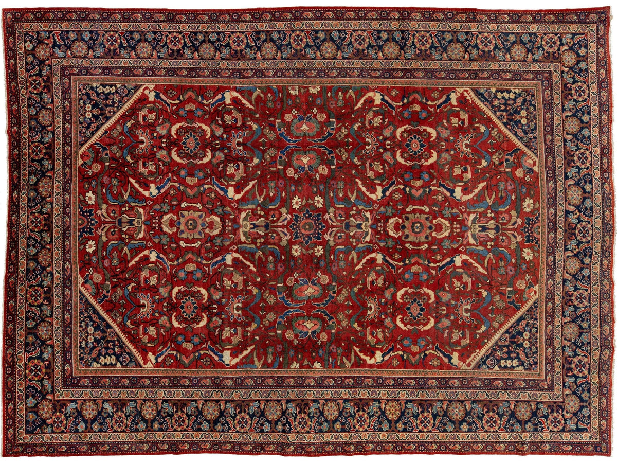 Antique Mahal Wool Rug 10 X 14