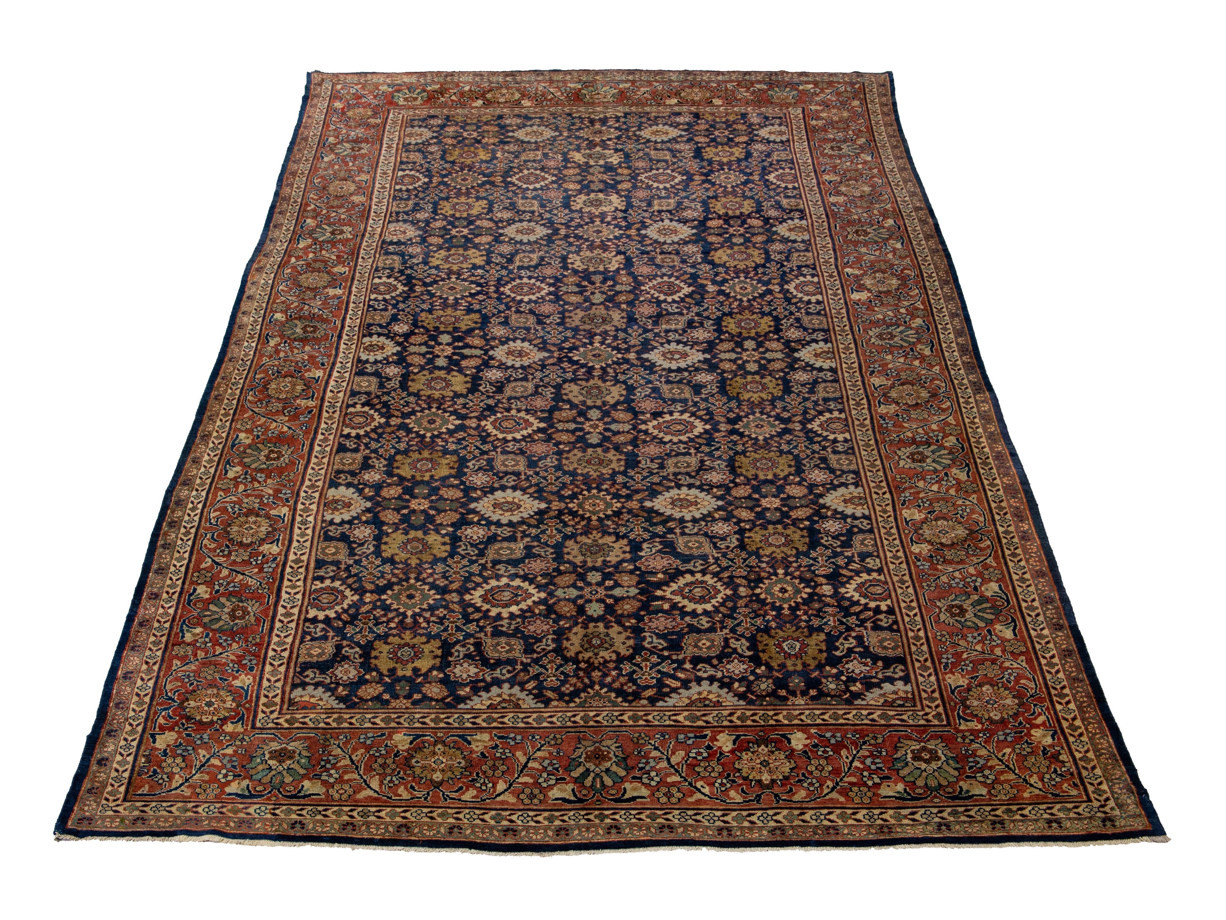 Antique Sultanabad Wool Rug 12 X 21