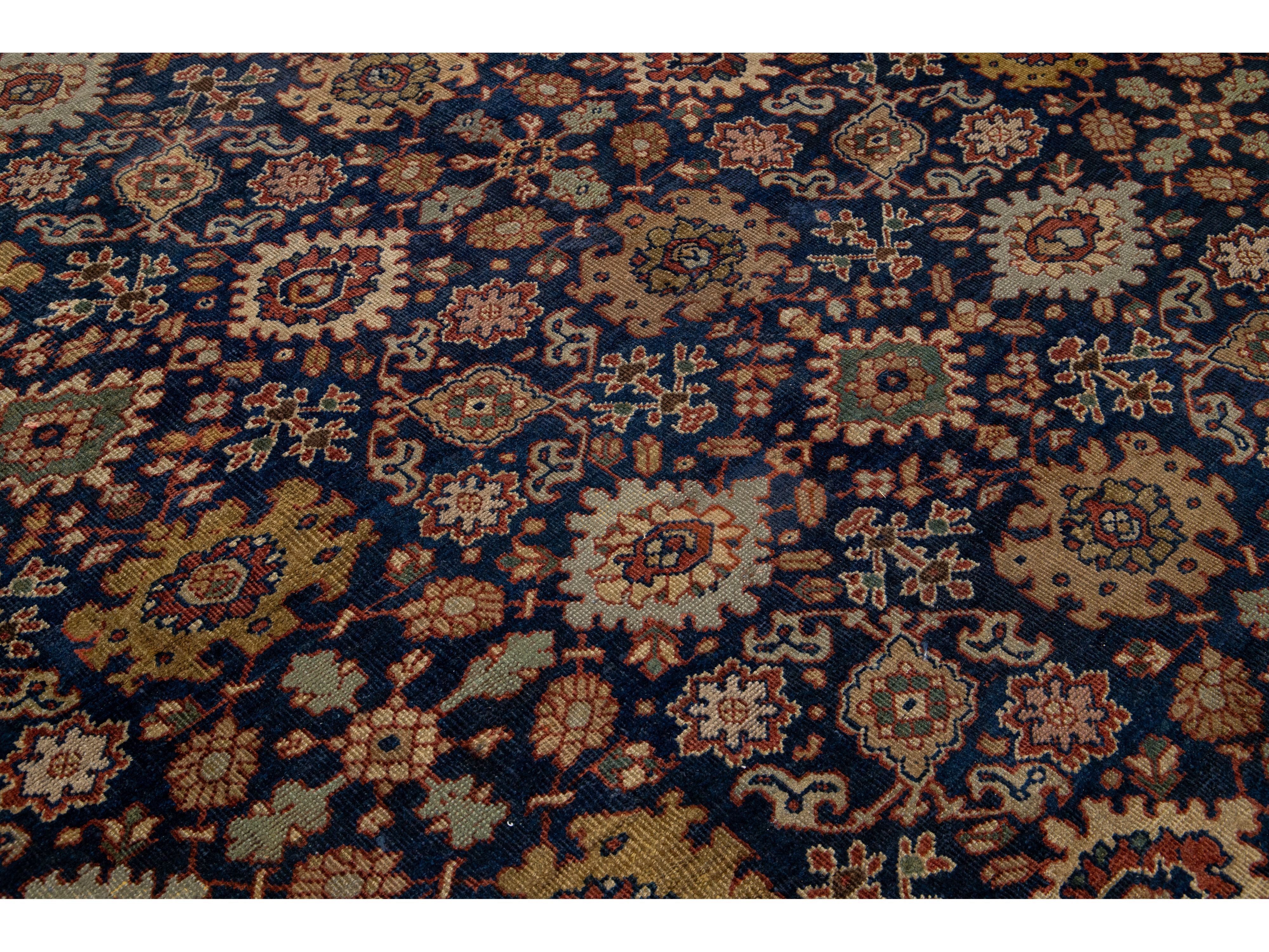 Antique Sultanabad Wool Rug 12 X 21