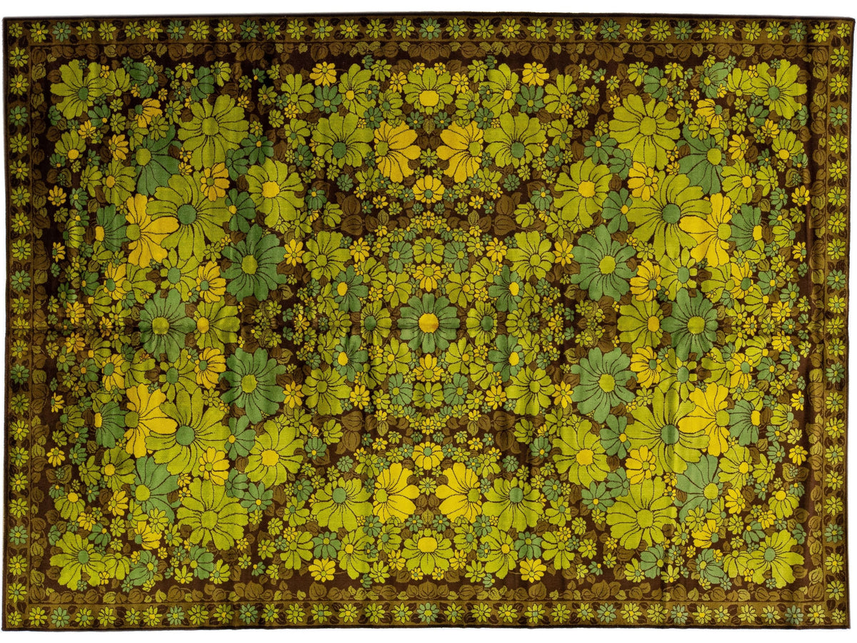 Vintage Art Deco Wool Rug 8 X 11