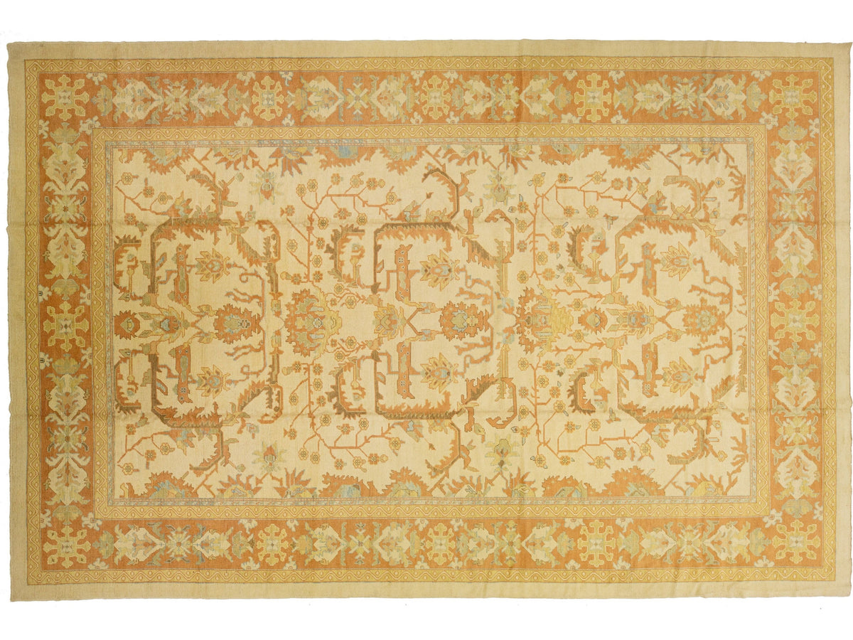 Modern Turkish Oushak Wool Rug 12 X 19