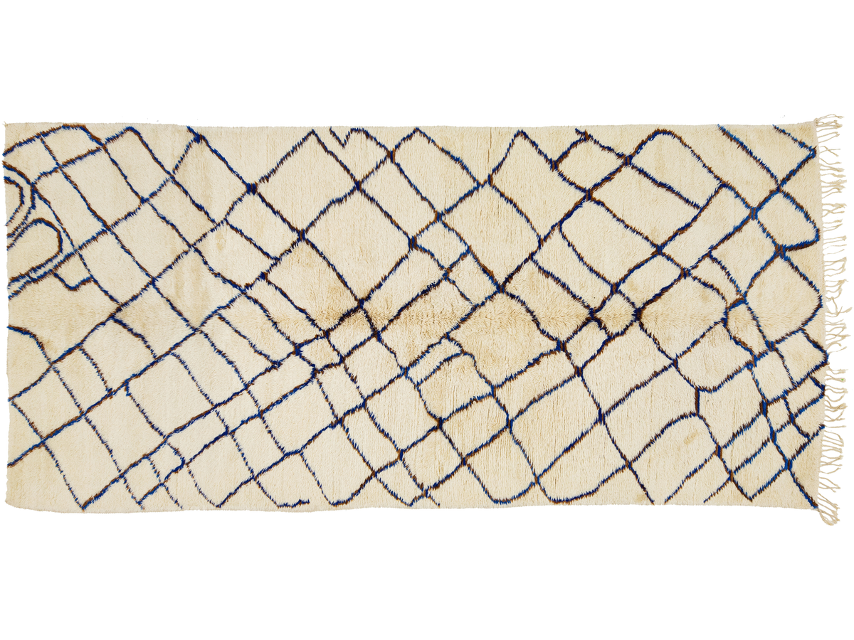 Modern Moroccan Wool Rug 6 X 13