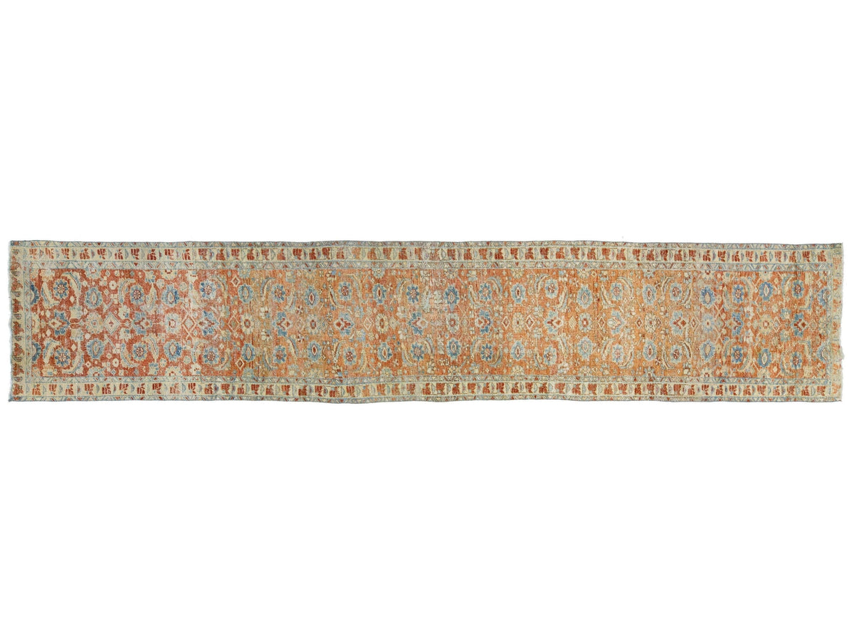 Antique Heriz Wool Runner 3 X 14