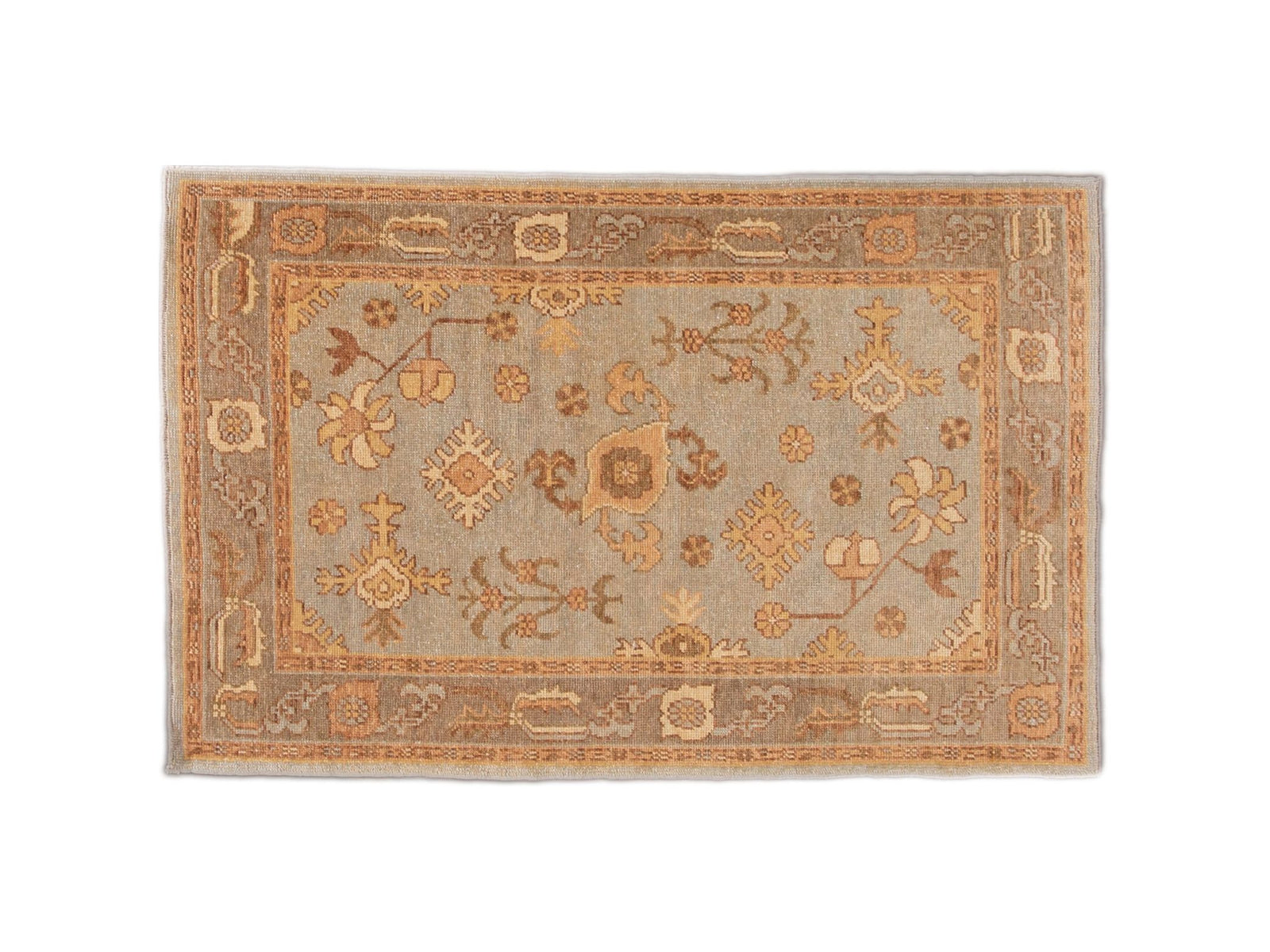 Modern Oushak Wool Rug 4 X 6