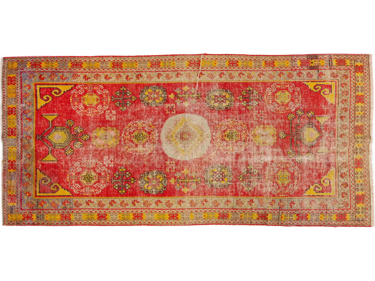 Antique Turkish Khotan Wool Rug 4 X 9