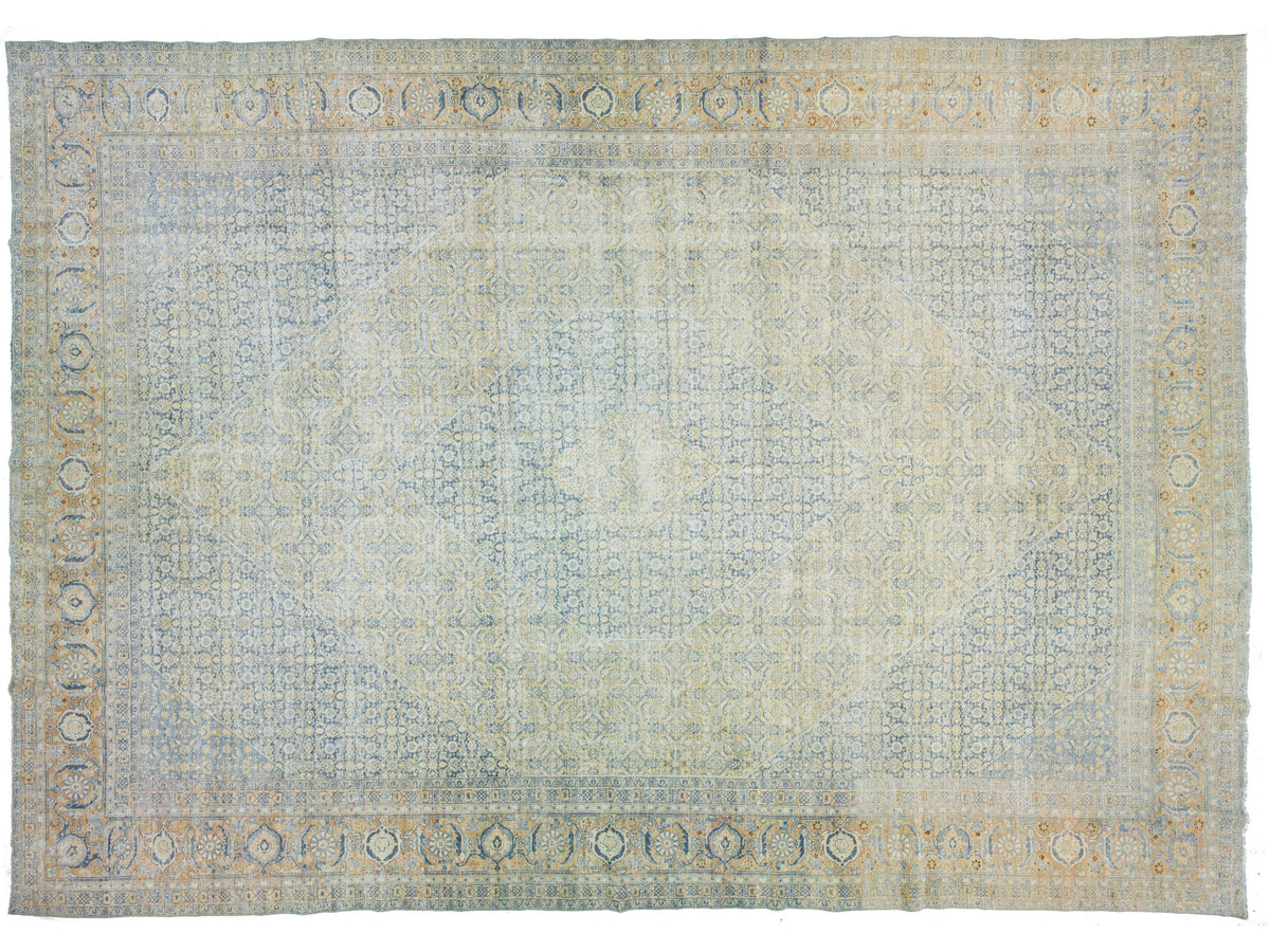 Antique Tabriz Wool Rug 13 X 18