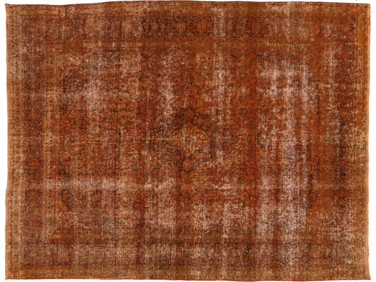 Antique Overdyed Wool Rug 10 X 13