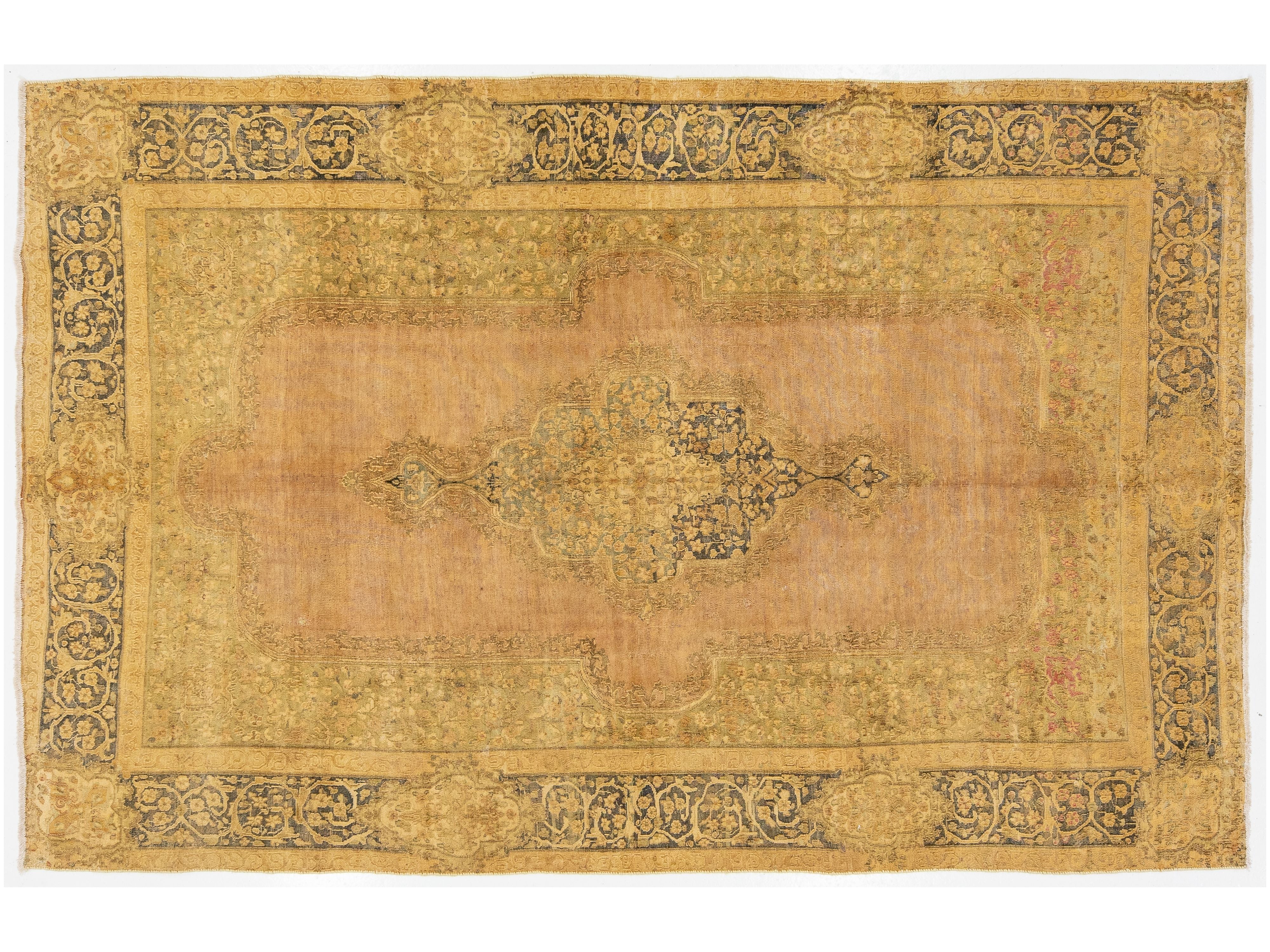 Antique Tabriz Wool Rug 7 X 10
