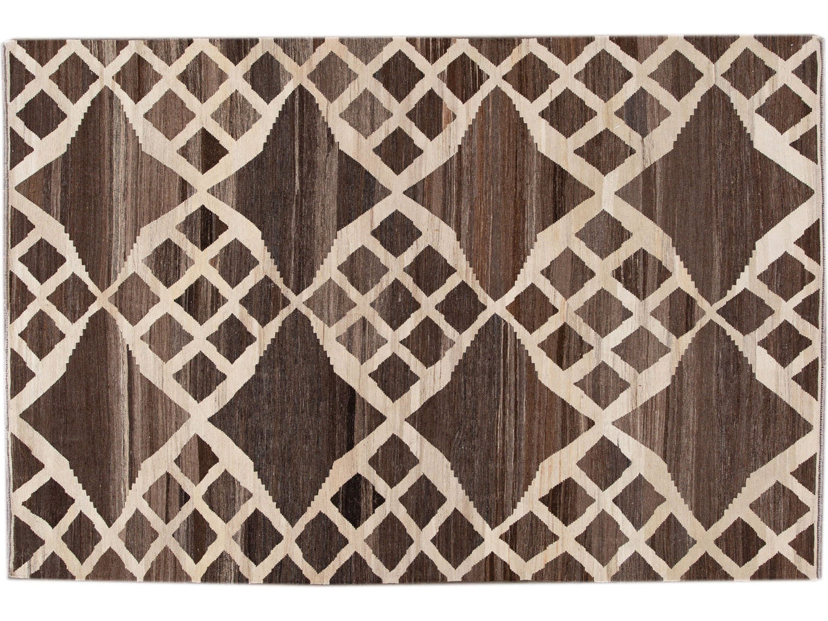 Modern Flatweave Kilim Wool Rug 7 X 10