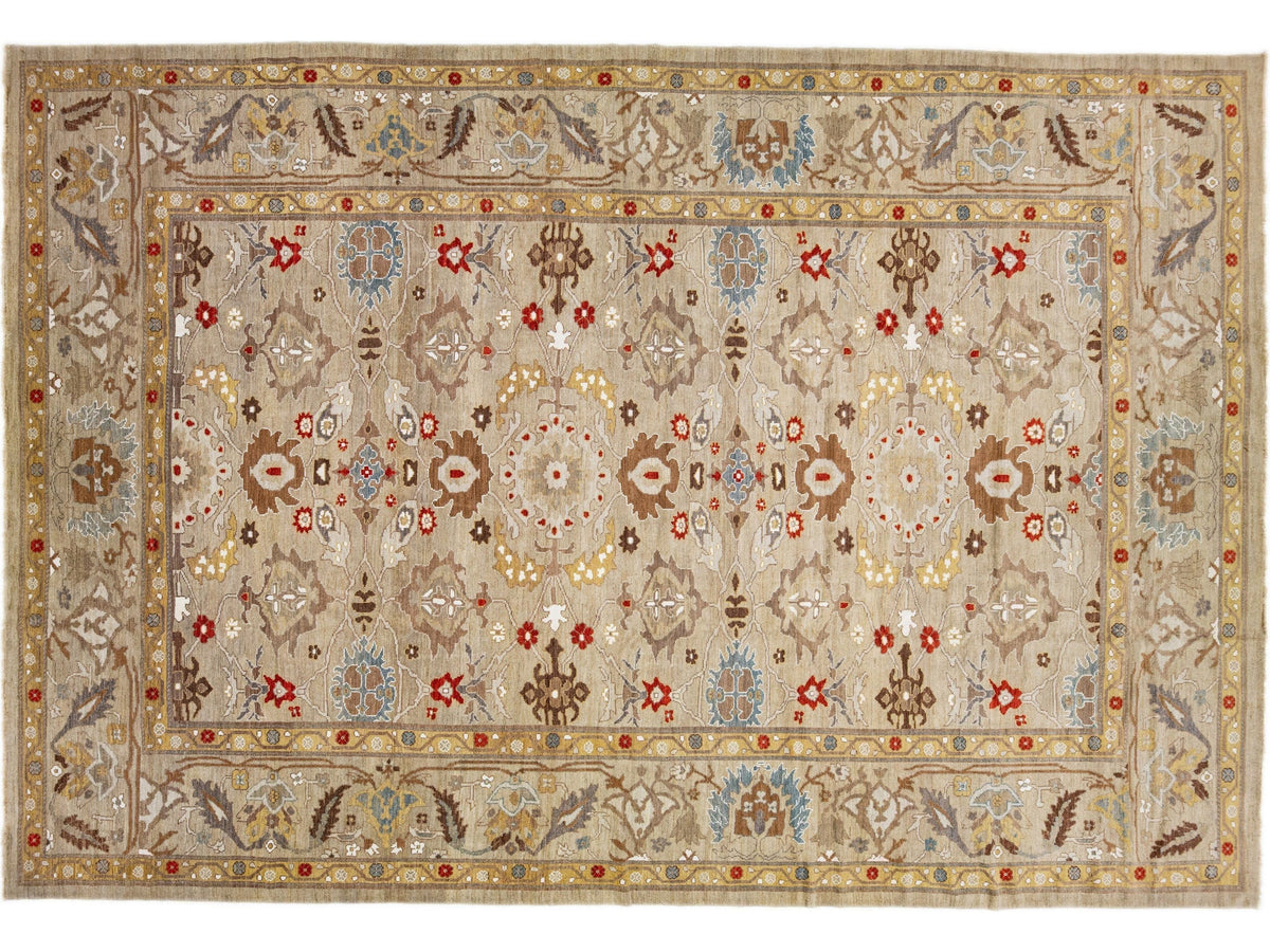 Contemporary Sultanabad Wool Rug 12 X 18