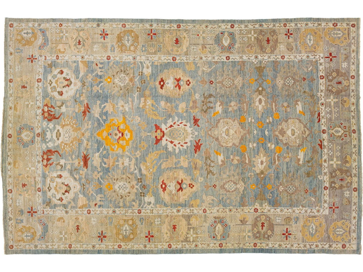 Contemporary Sultanabad Wool Rug 12 X 18