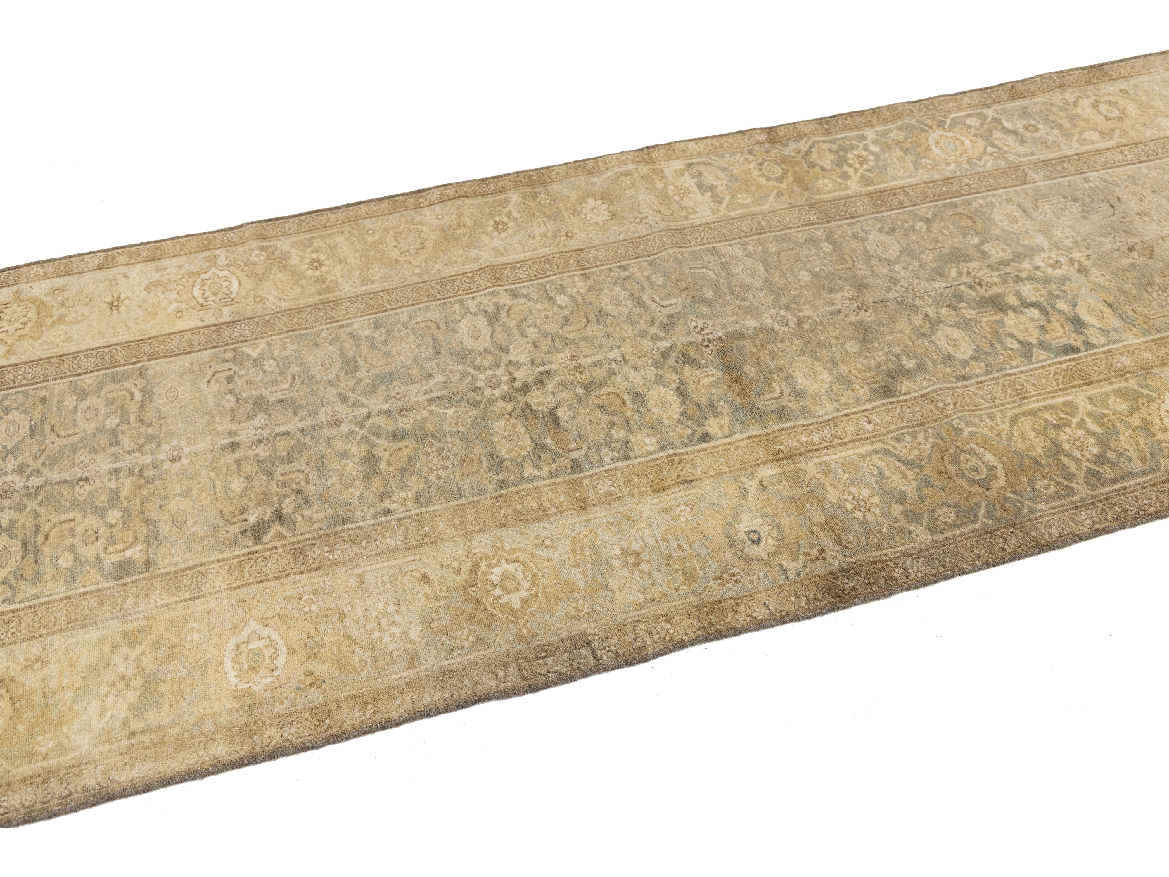 Antique Malayer Wool Runner Rug 4 X 17