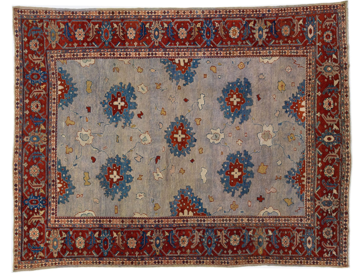 Antique Mahal Wool Rug 9 X 11