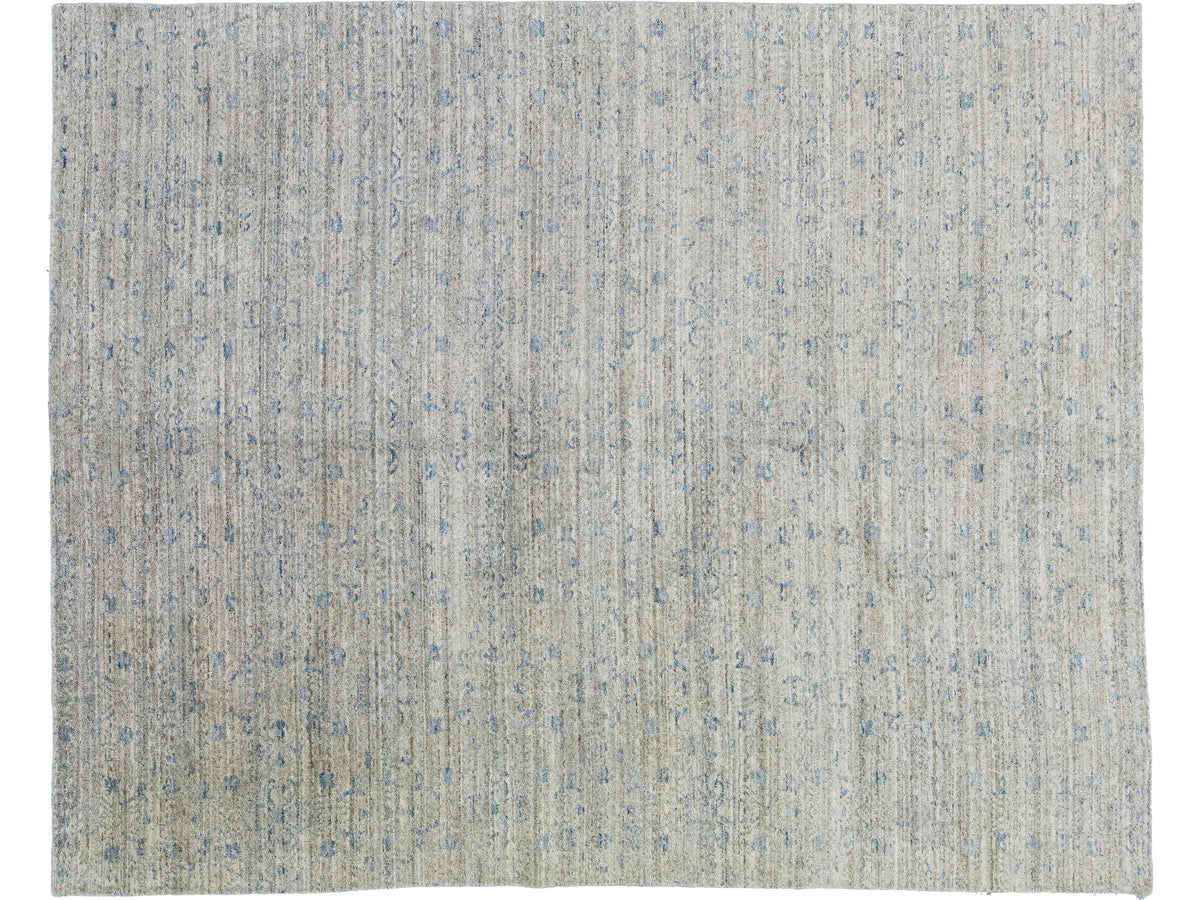 Modern Wool and Silk Rug 8 X 10