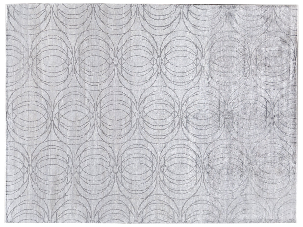 Modern Wool and Silk Rug 9 X 12