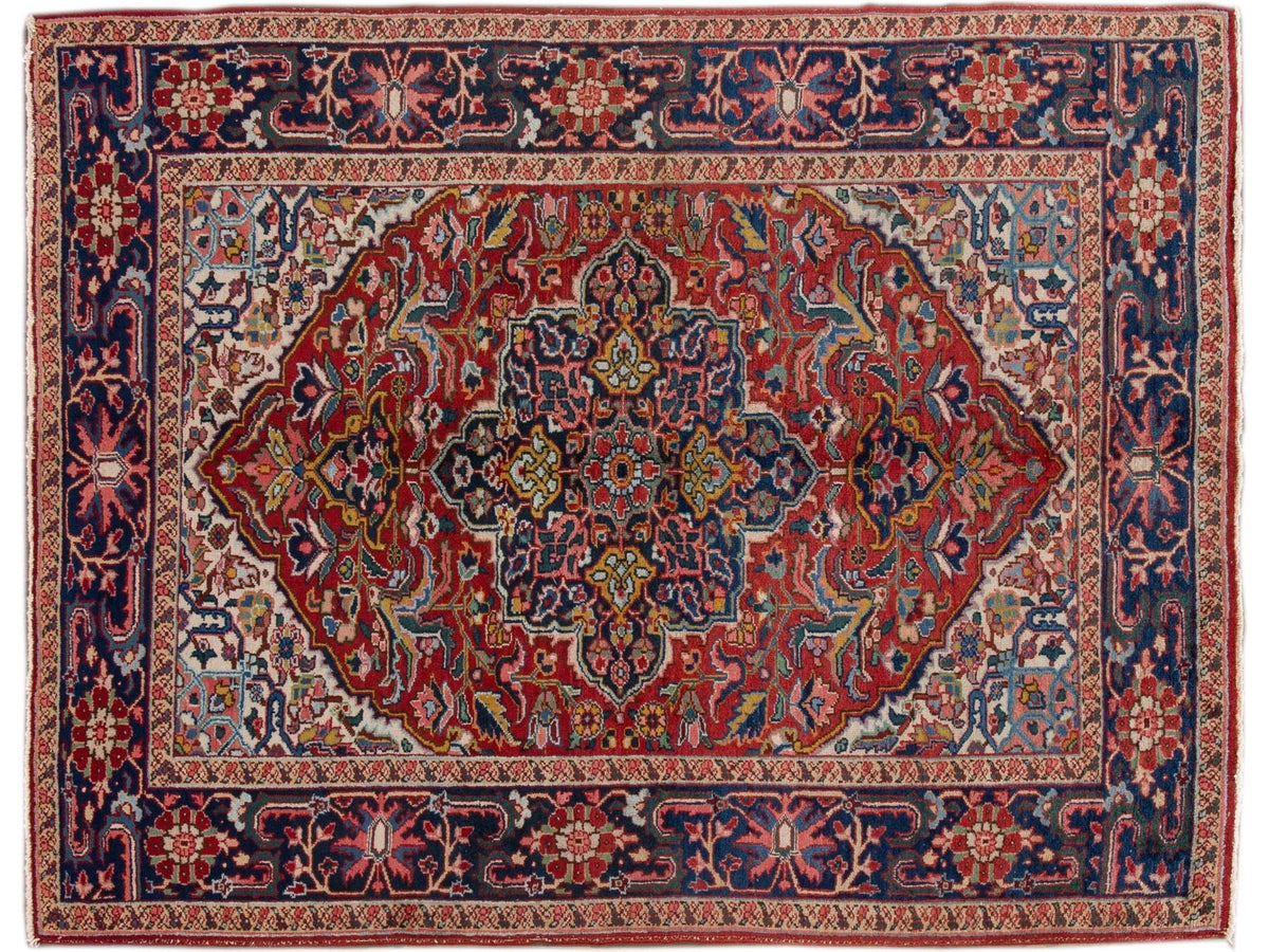 Antique Persian Heriz Wool Rug 6 X 8