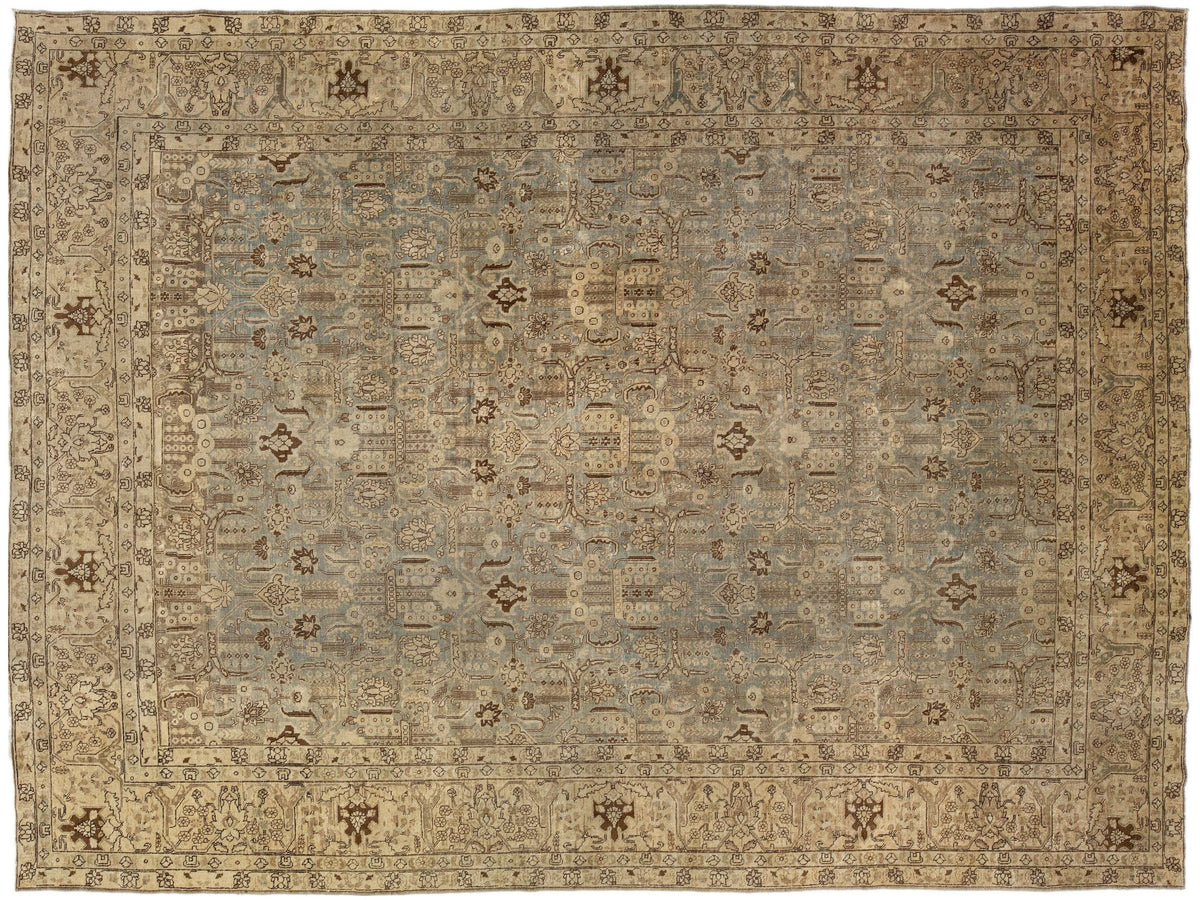 Antique Tabriz Wool Rug 10 X 14
