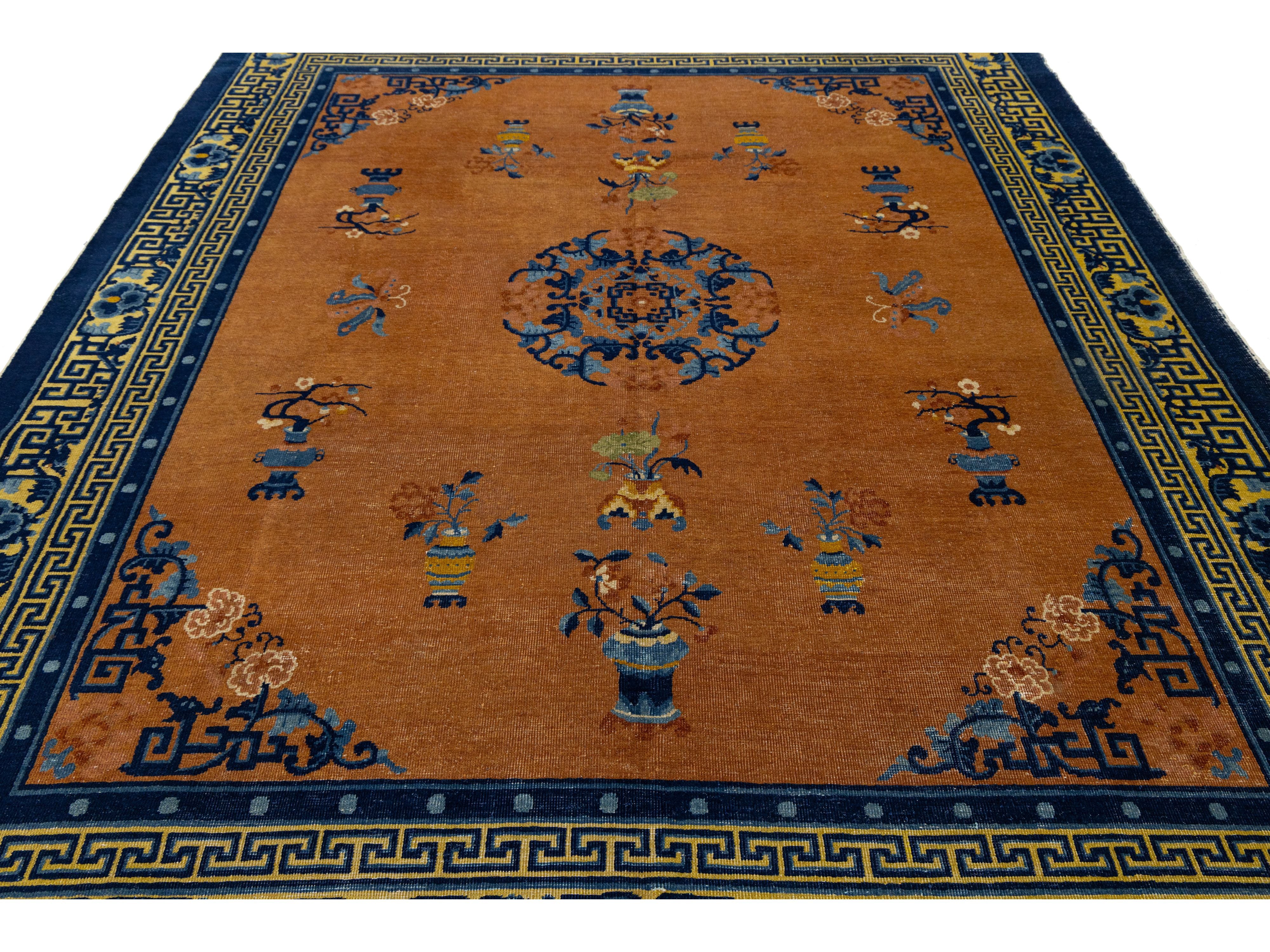 Antique Art Deco Chinese Rug 8 X 10