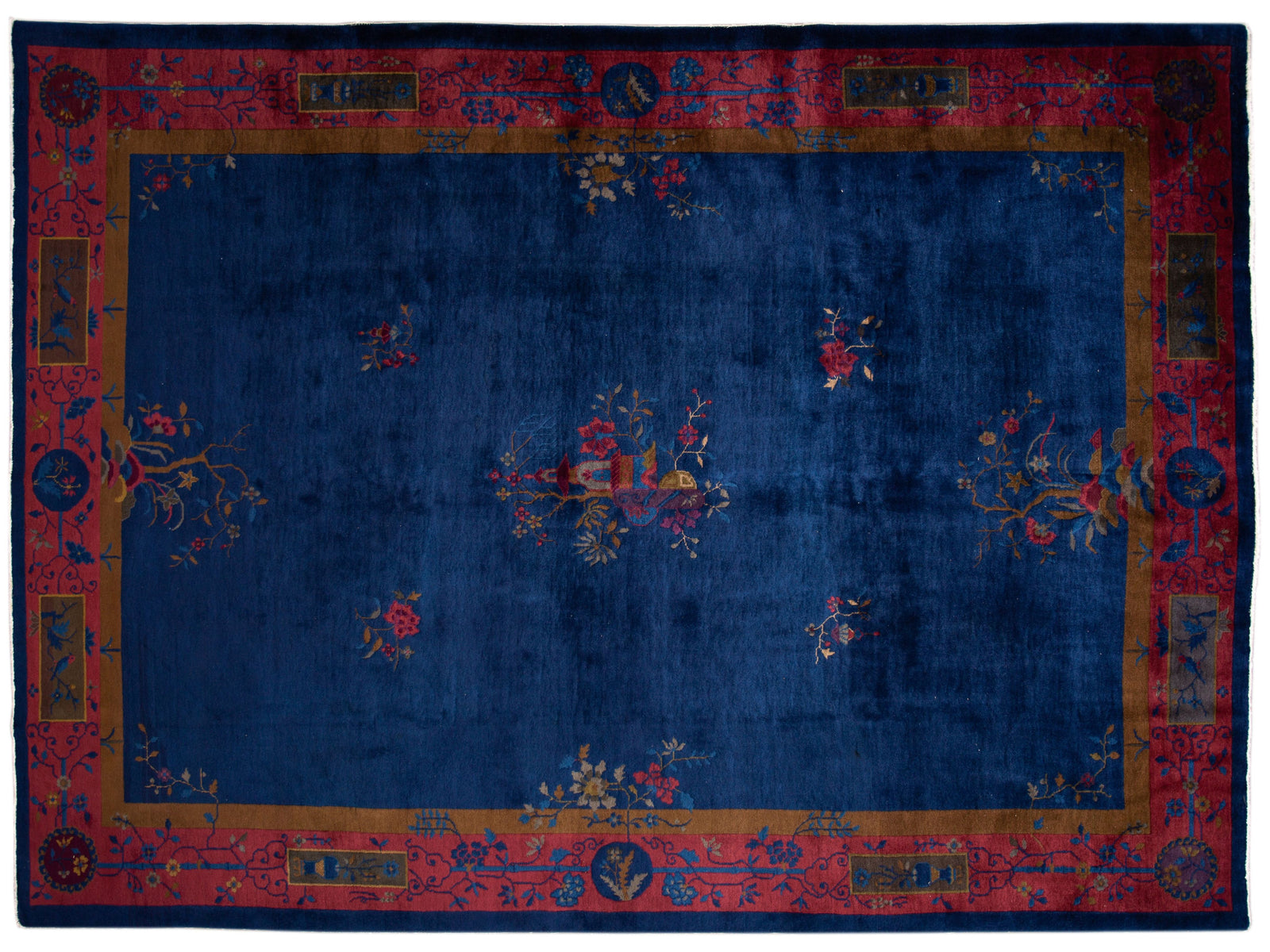 Antique Chinese Art Deco Wool Rug 9 X 11