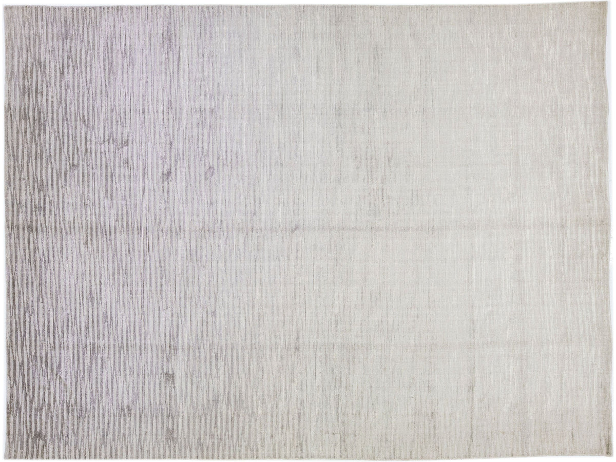 Contemporary Wool and Silk Rug 9 X 12